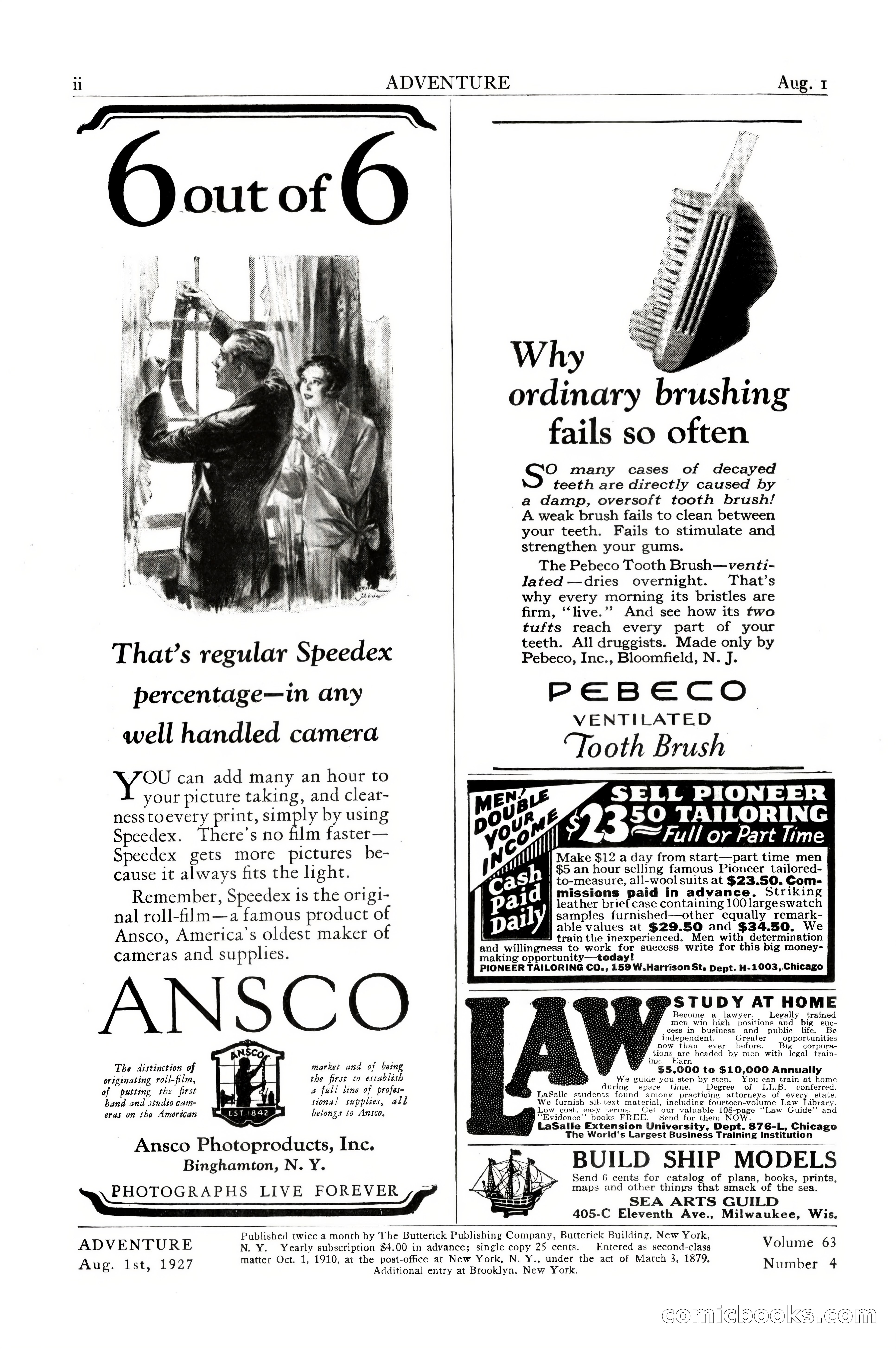 Adventure Magazine, August 1, 1927 — page 4 of 206