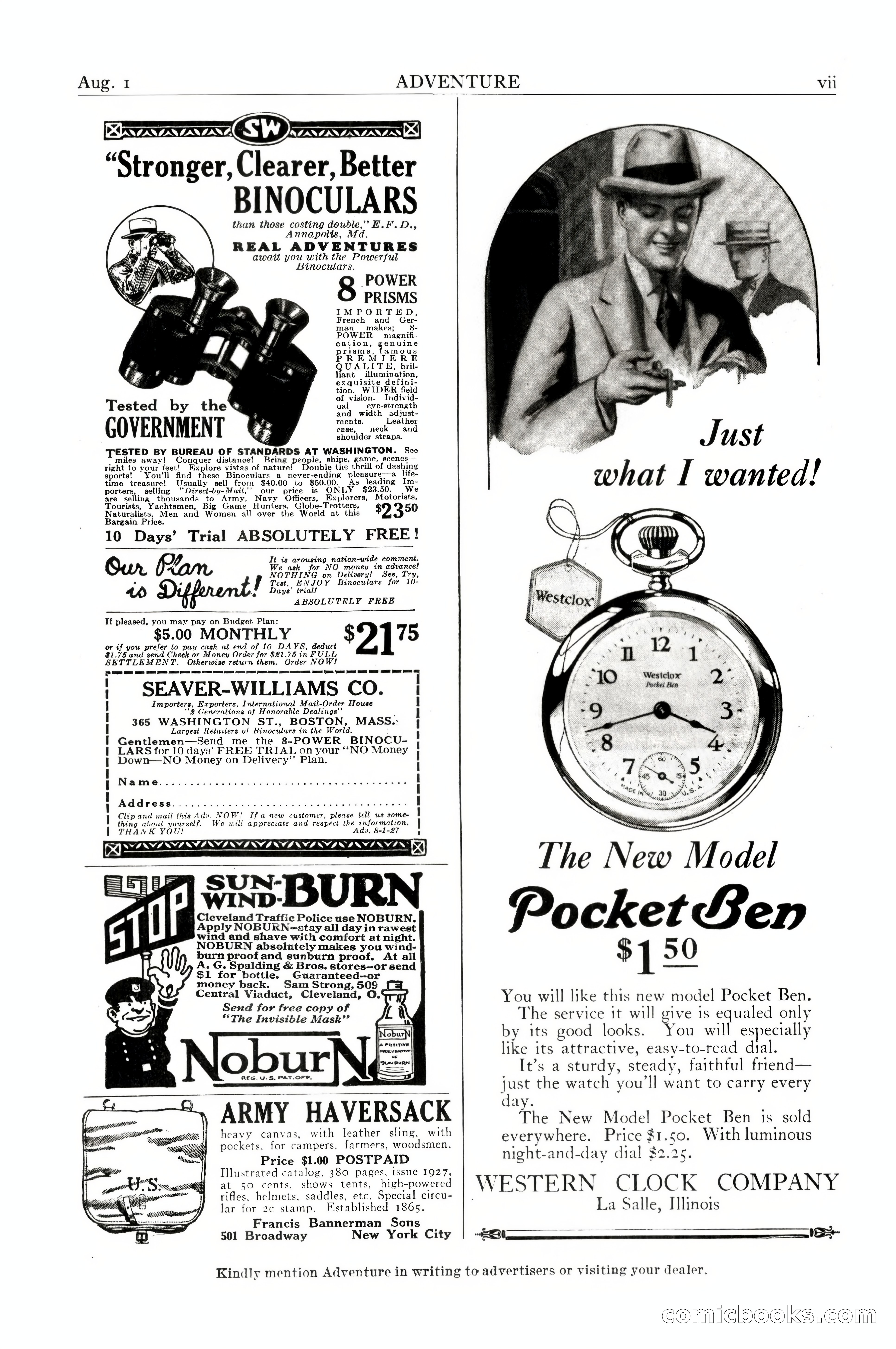 Adventure Magazine, August 1, 1927 — page 9 of 206