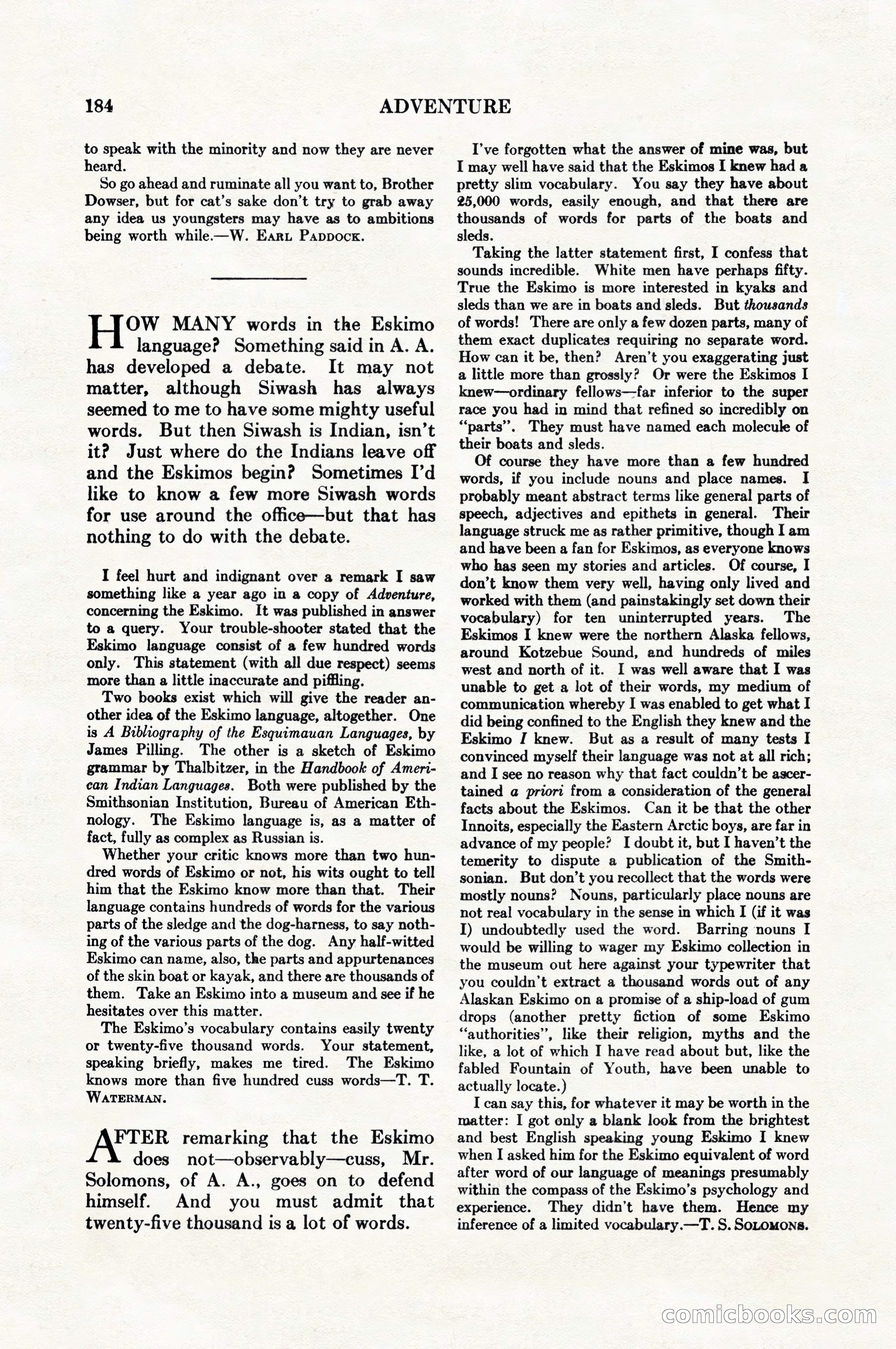 Adventure Magazine, August 1, 1927 — page 196 of 206