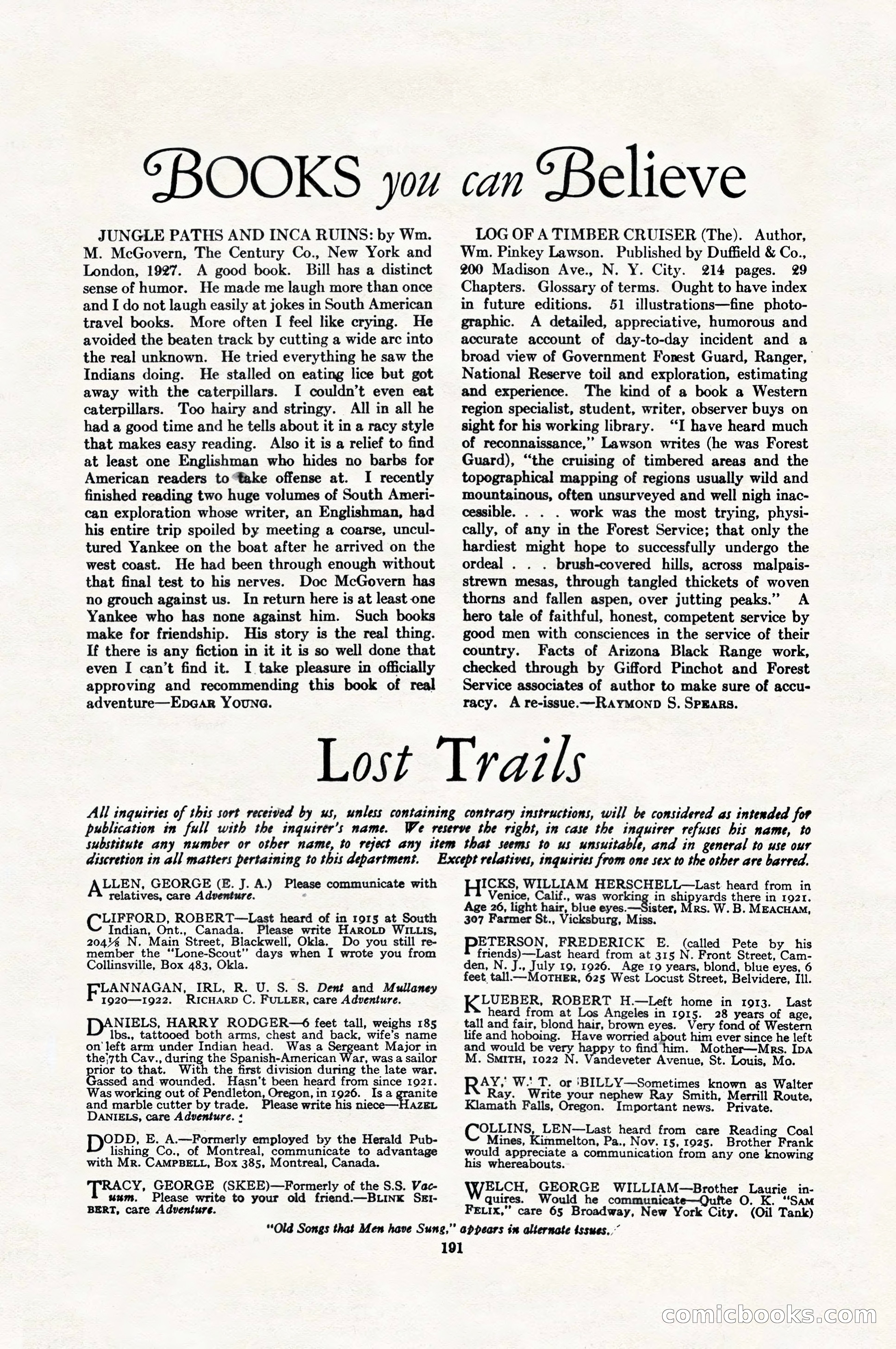 Adventure Magazine, August 1, 1927 — page 203 of 206