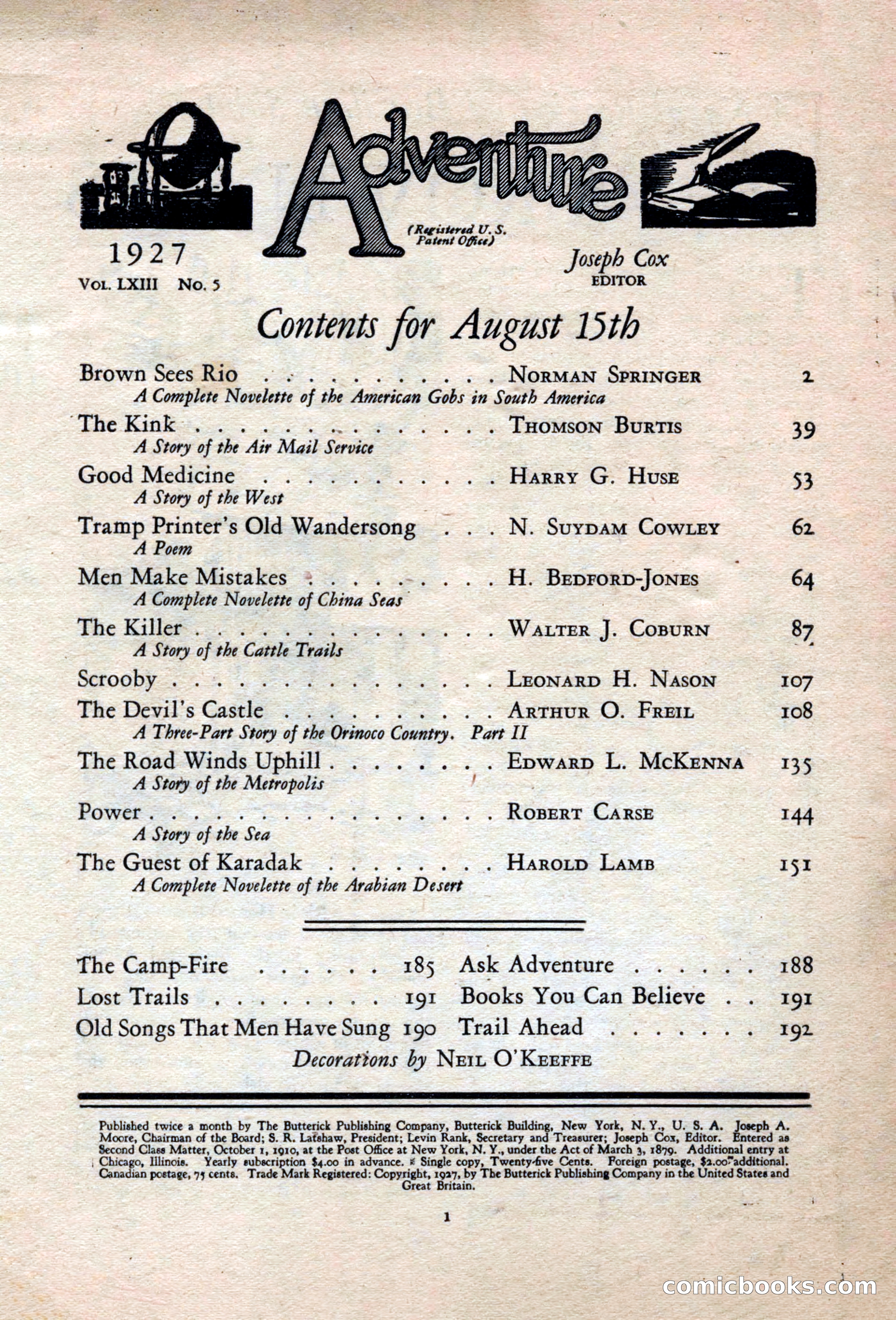 Adventure, August 15, 1927 — page 3 of 196