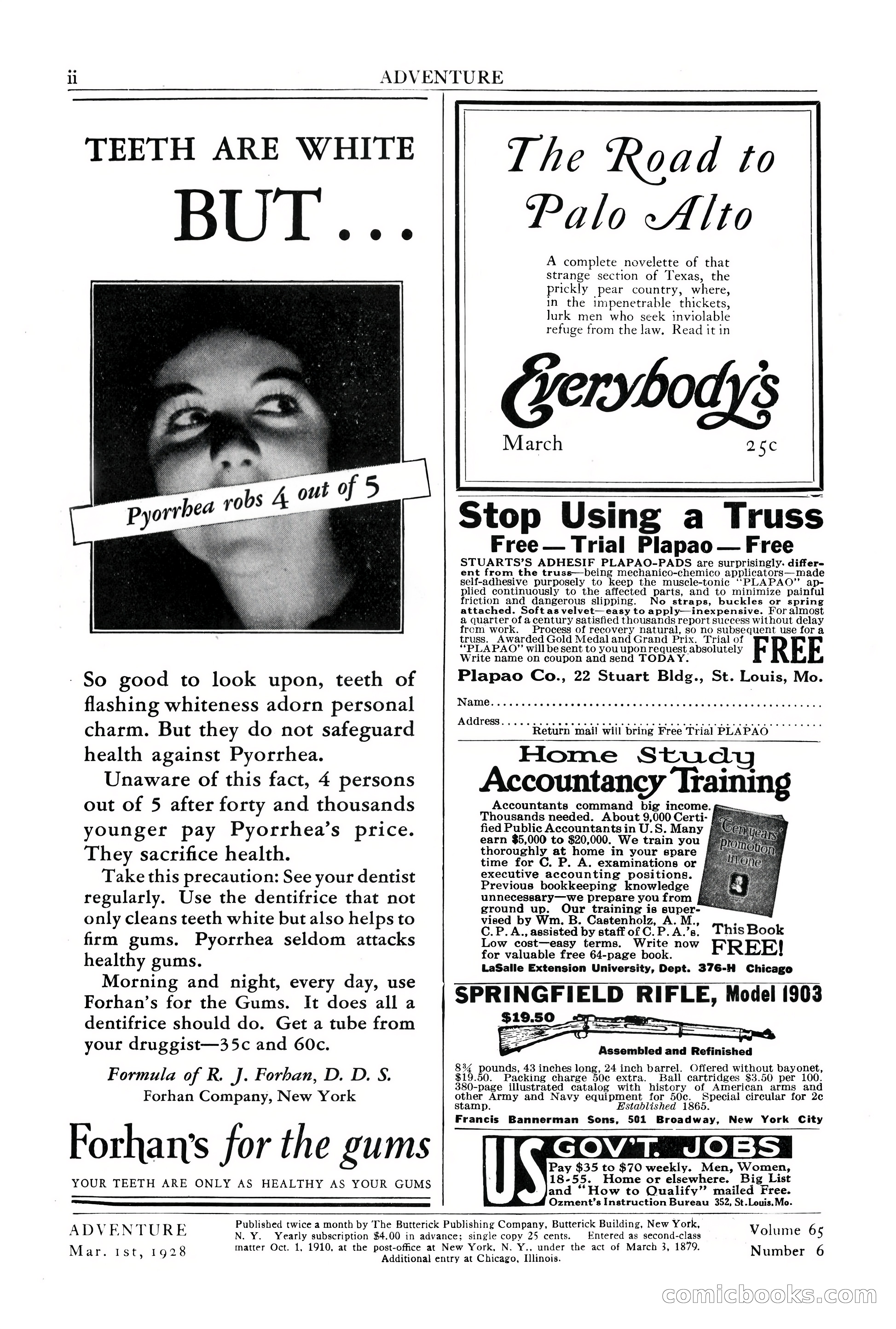 Adventure Magazine, March 1, 1928 — page 4 of 204