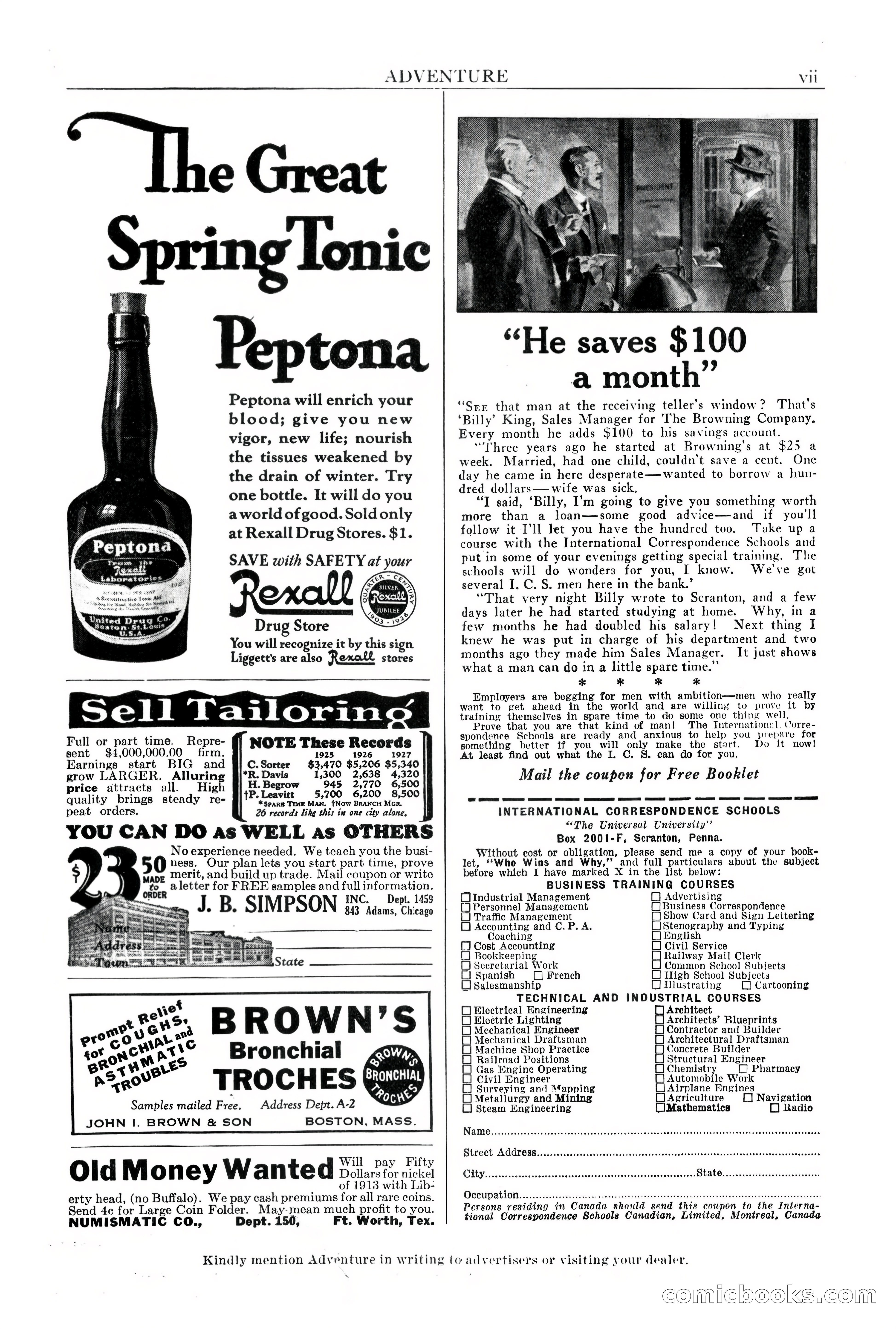 Adventure Magazine, March 1, 1928 — page 9 of 204