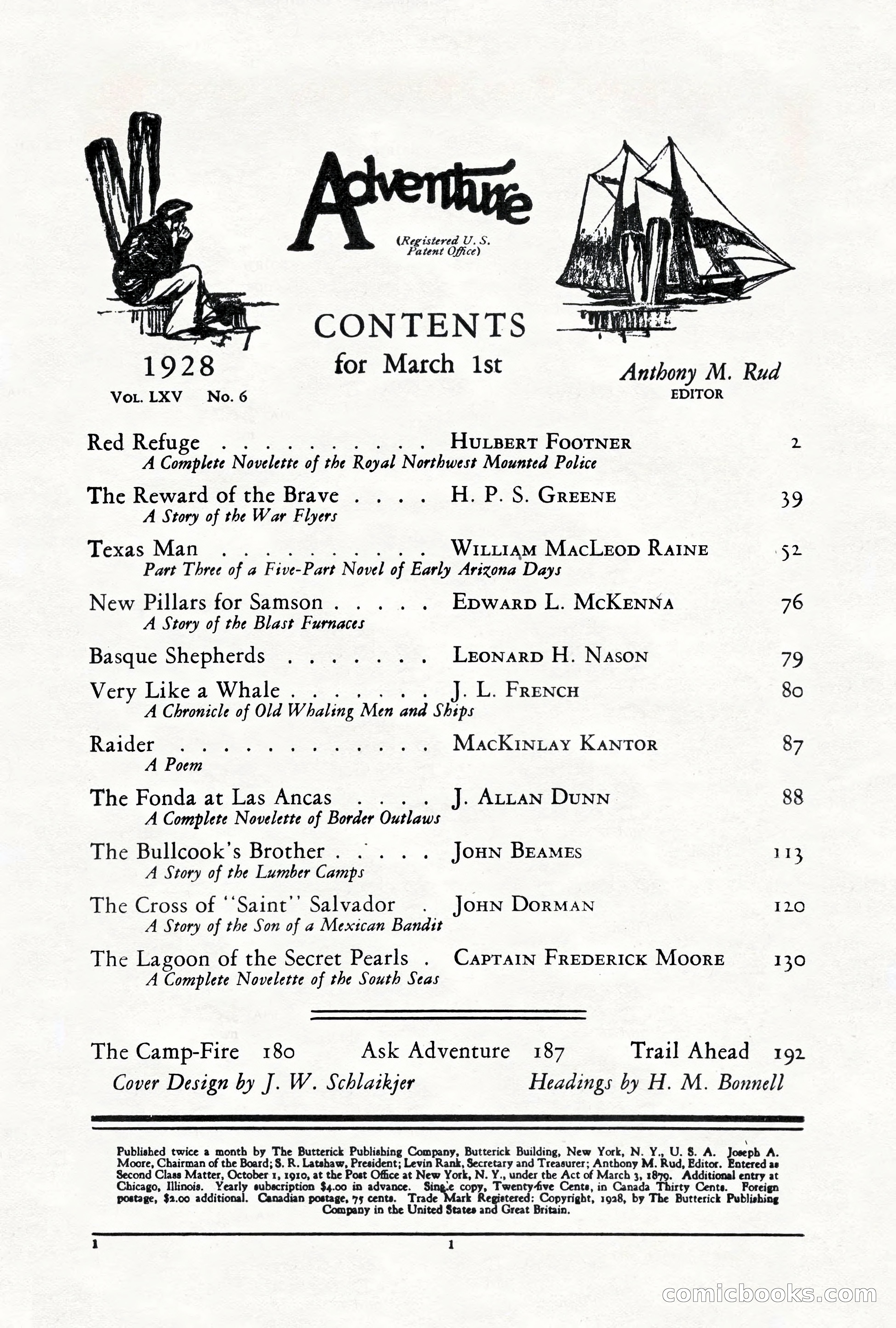 Adventure Magazine, March 1, 1928 — page 11 of 204