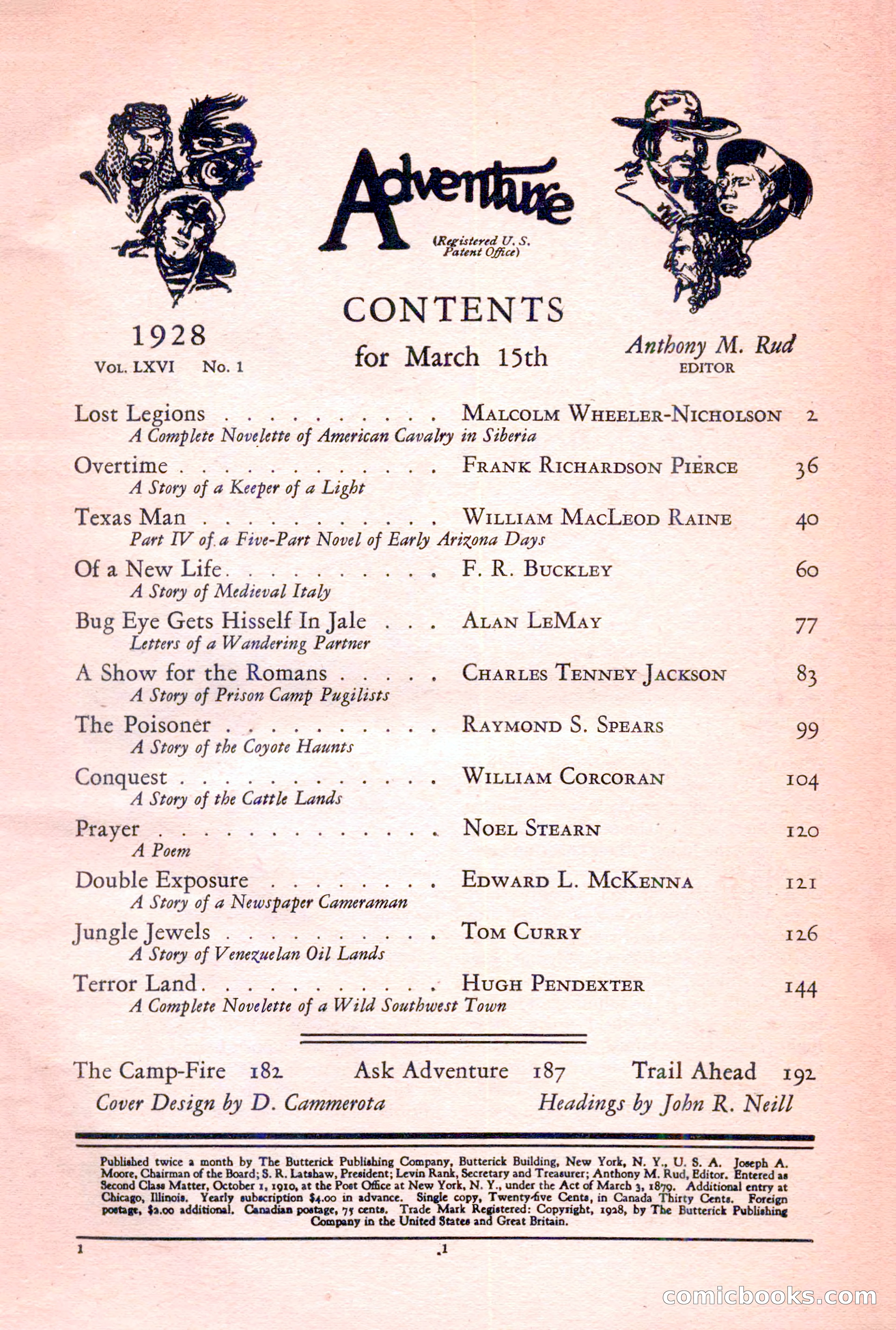 Adventure Magazine, March 15, 1928 — page 3 of 196