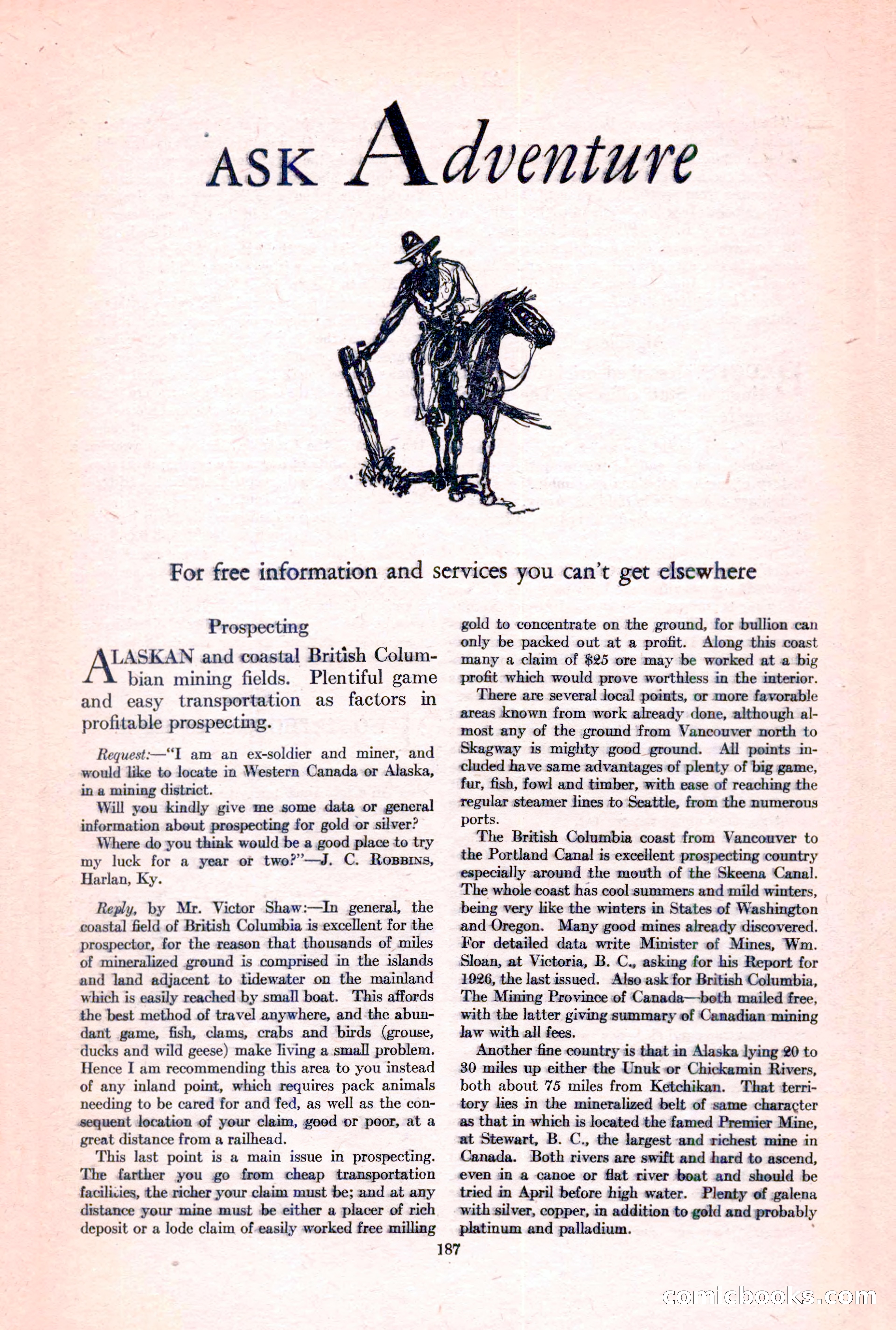 Adventure Magazine, March 15, 1928 — page 189 of 196