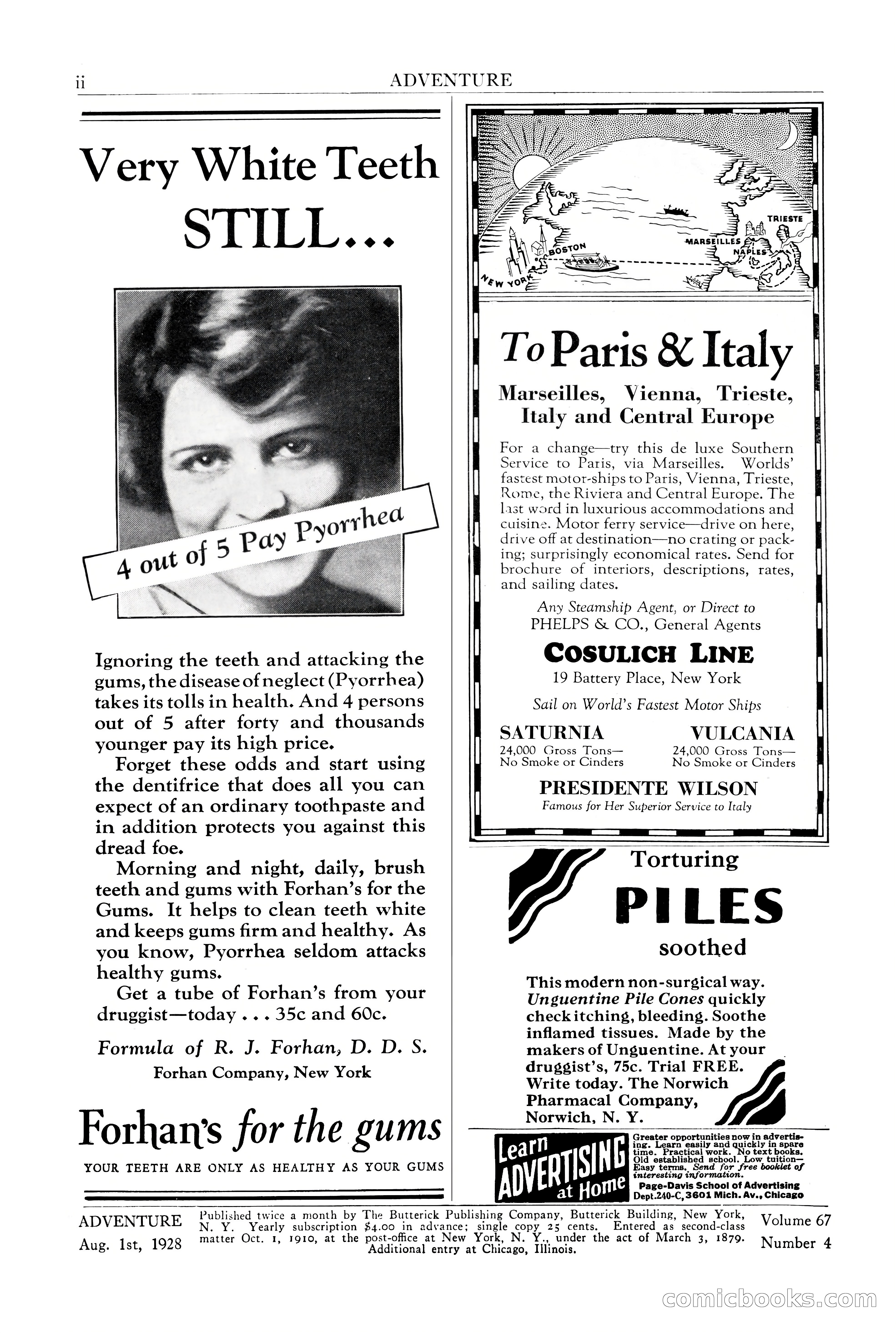 Adventure Magazine, August 1st, 1928 — page 4 of 204