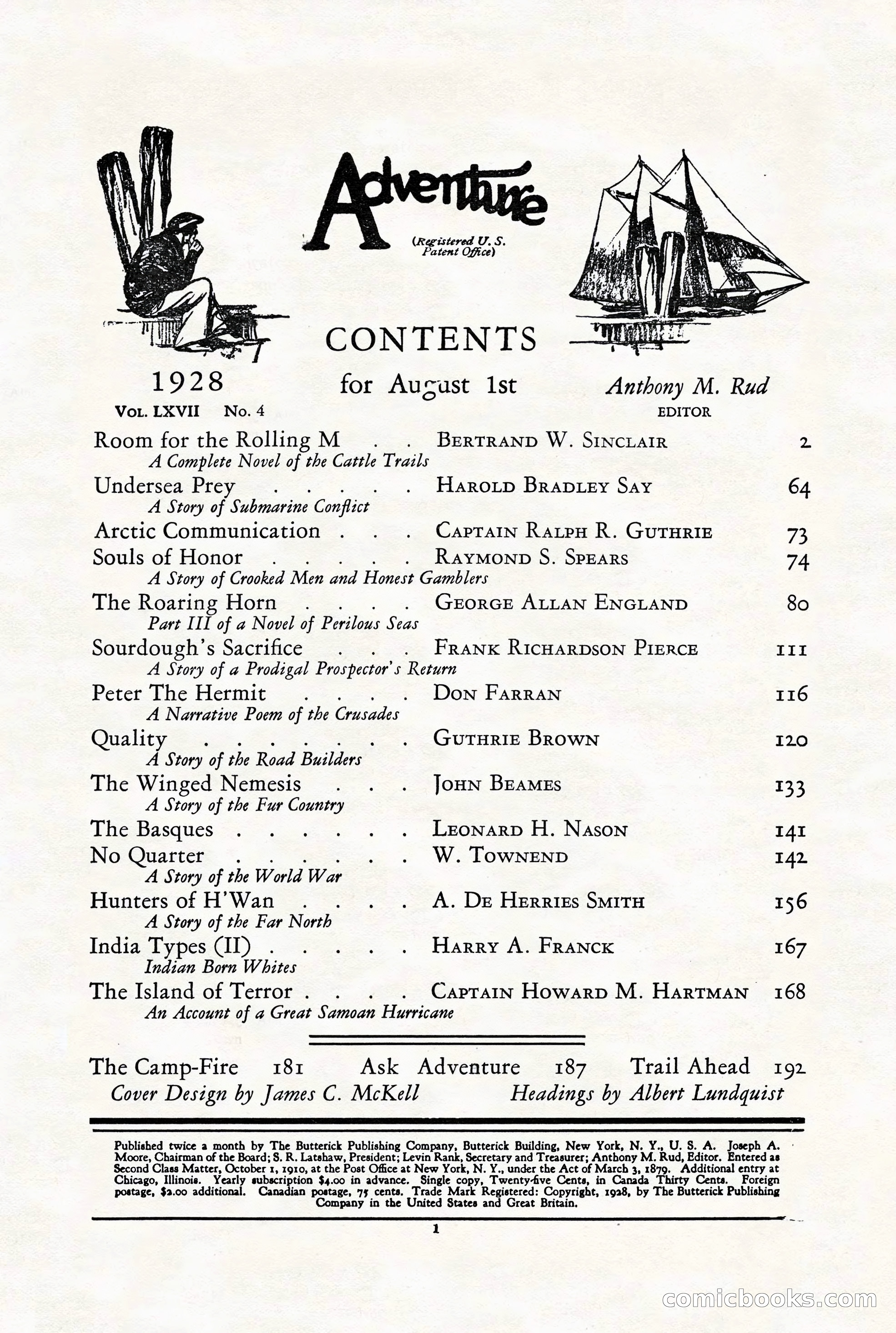 Adventure Magazine, August 1st, 1928 — page 11 of 204