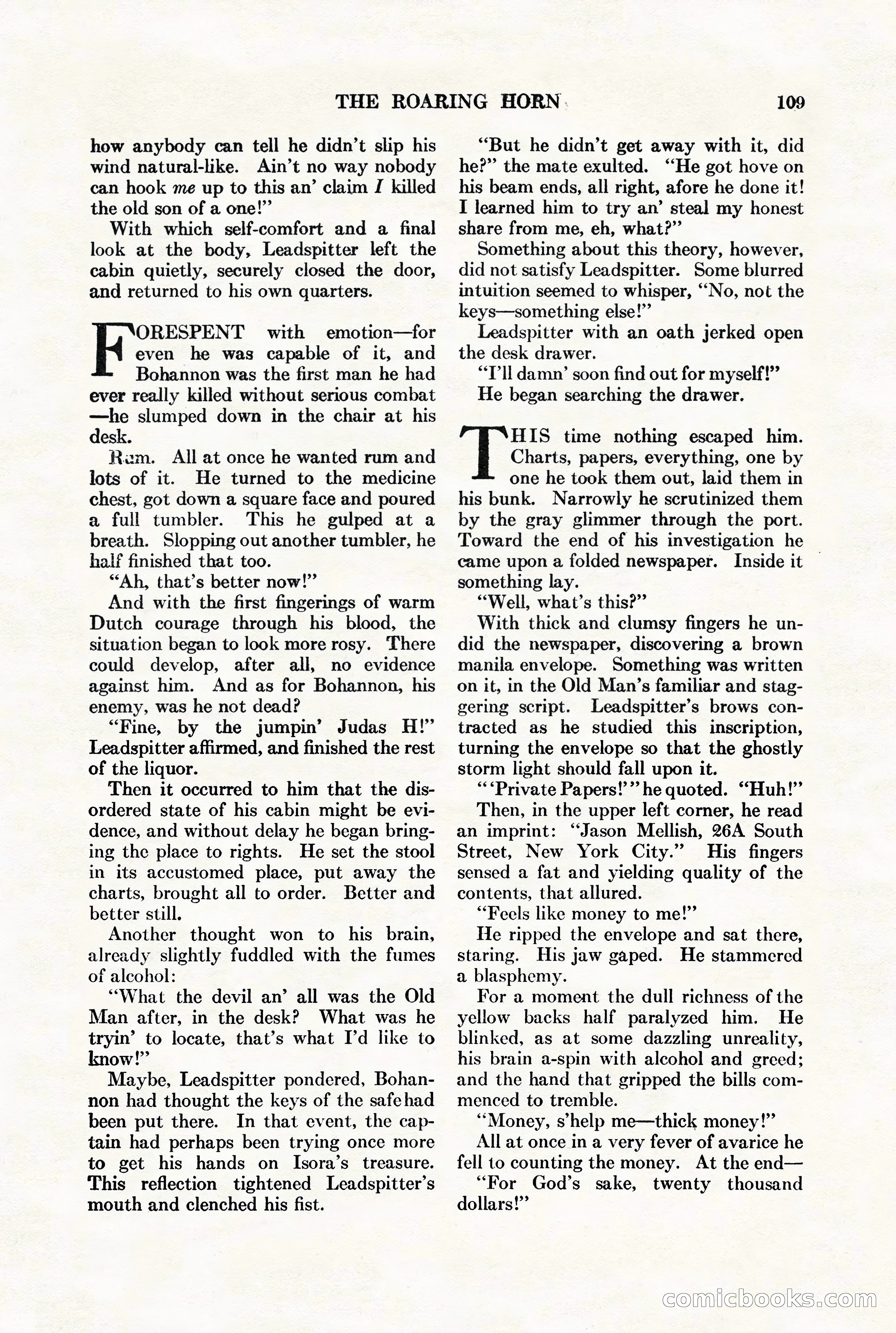 Adventure Magazine, August 1st, 1928 — page 119 of 204