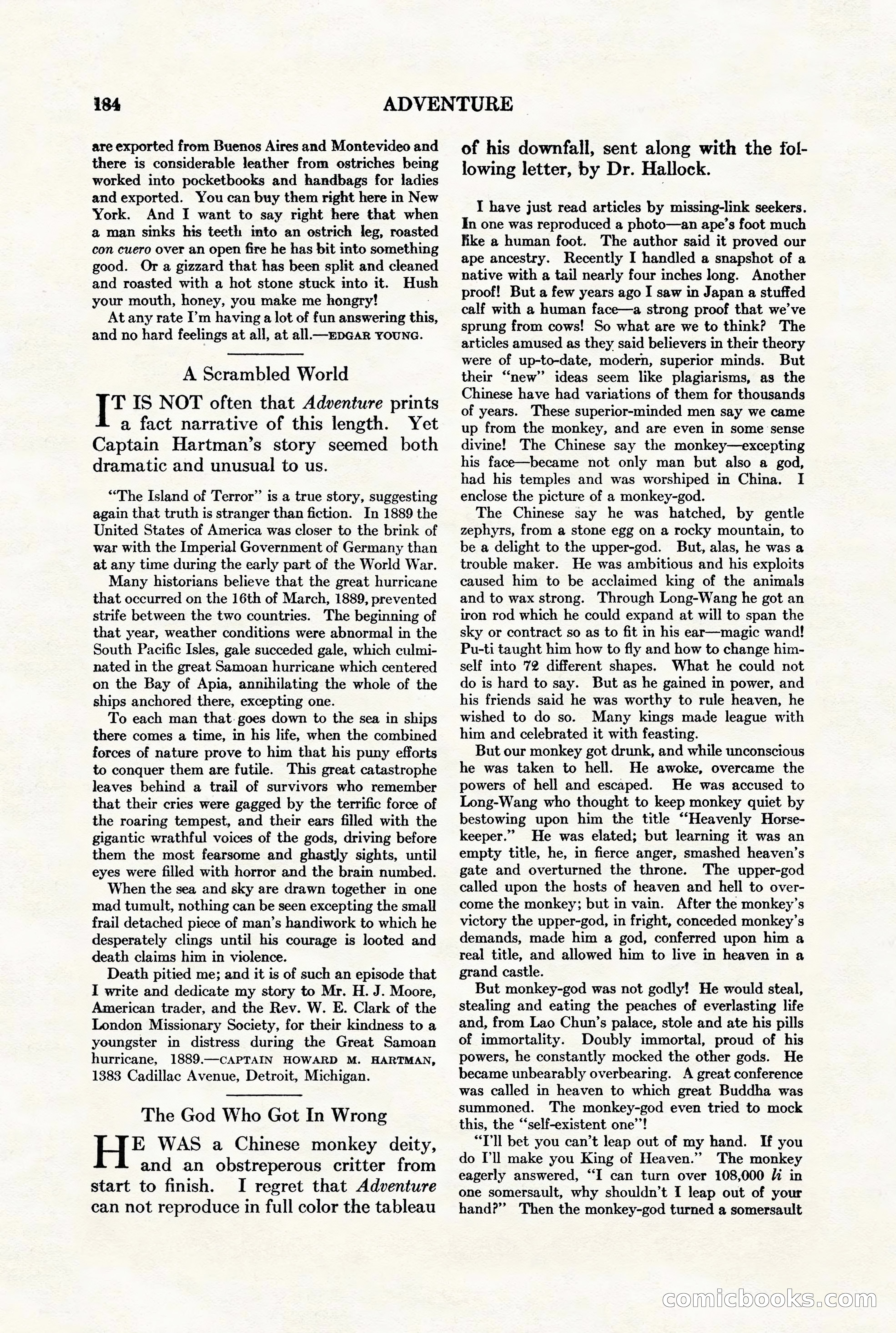 Adventure Magazine, August 1st, 1928 — page 194 of 204