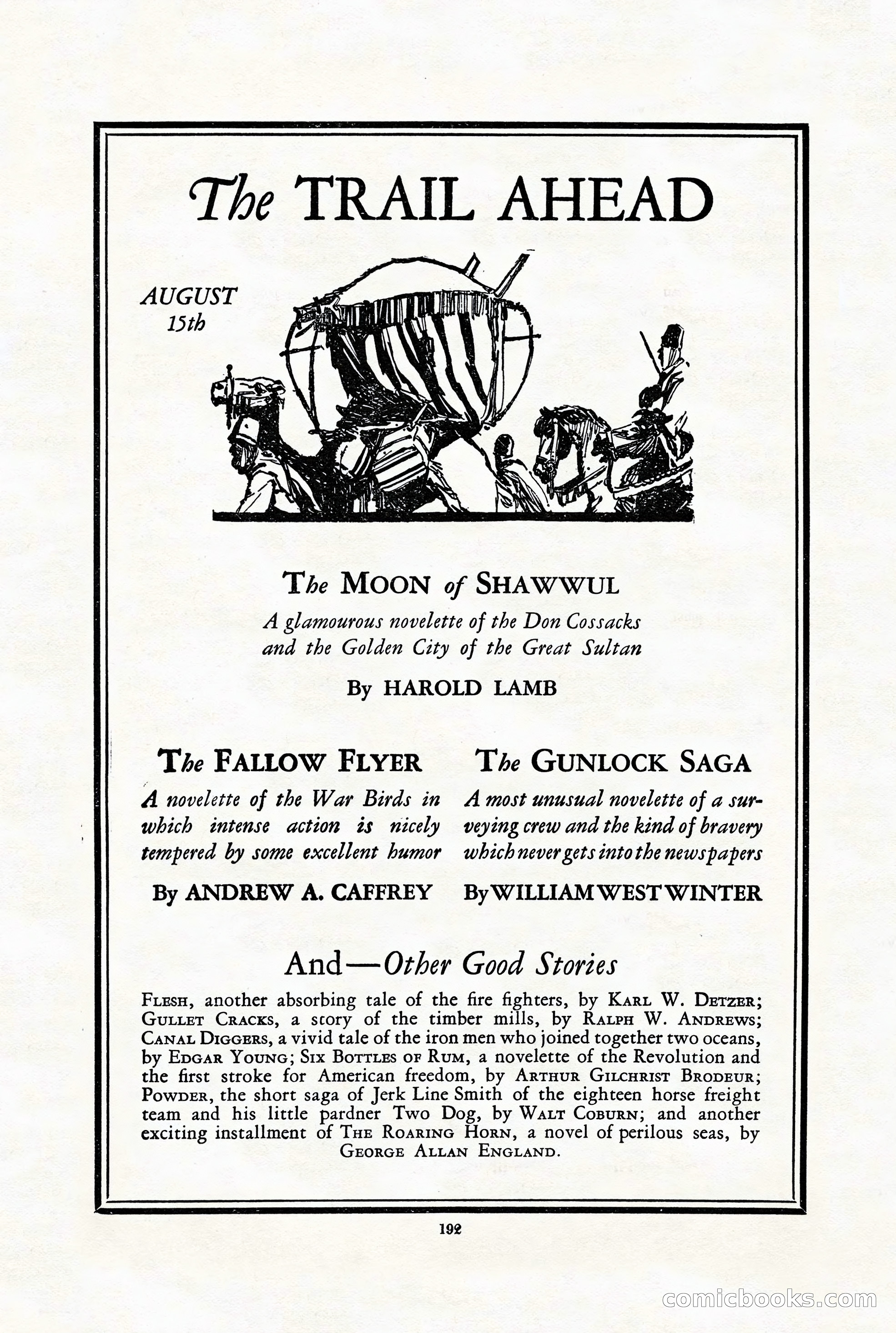 Adventure Magazine, August 1st, 1928 — page 202 of 204