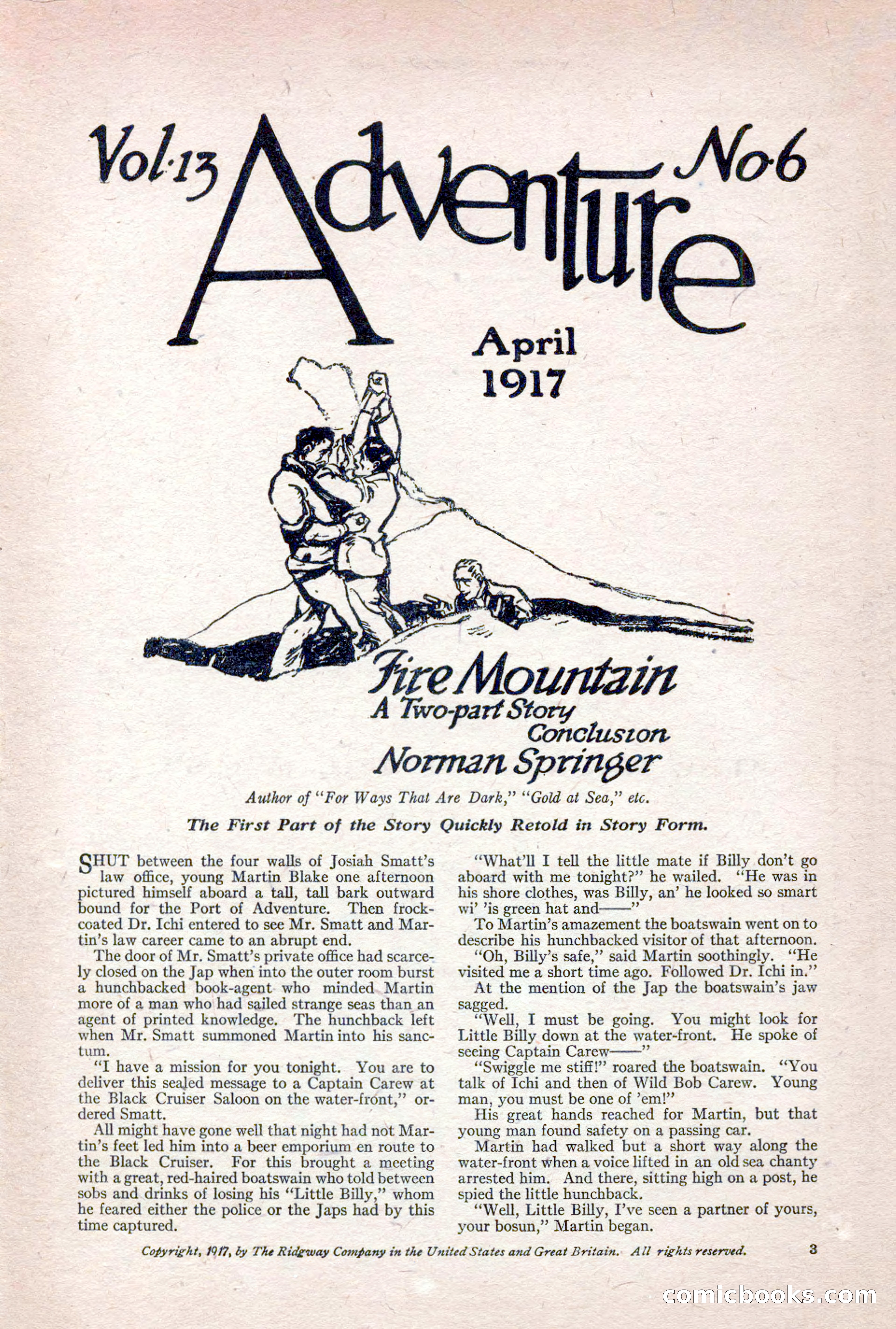 Adventure Magazine, April 1917 — page 5 of 196