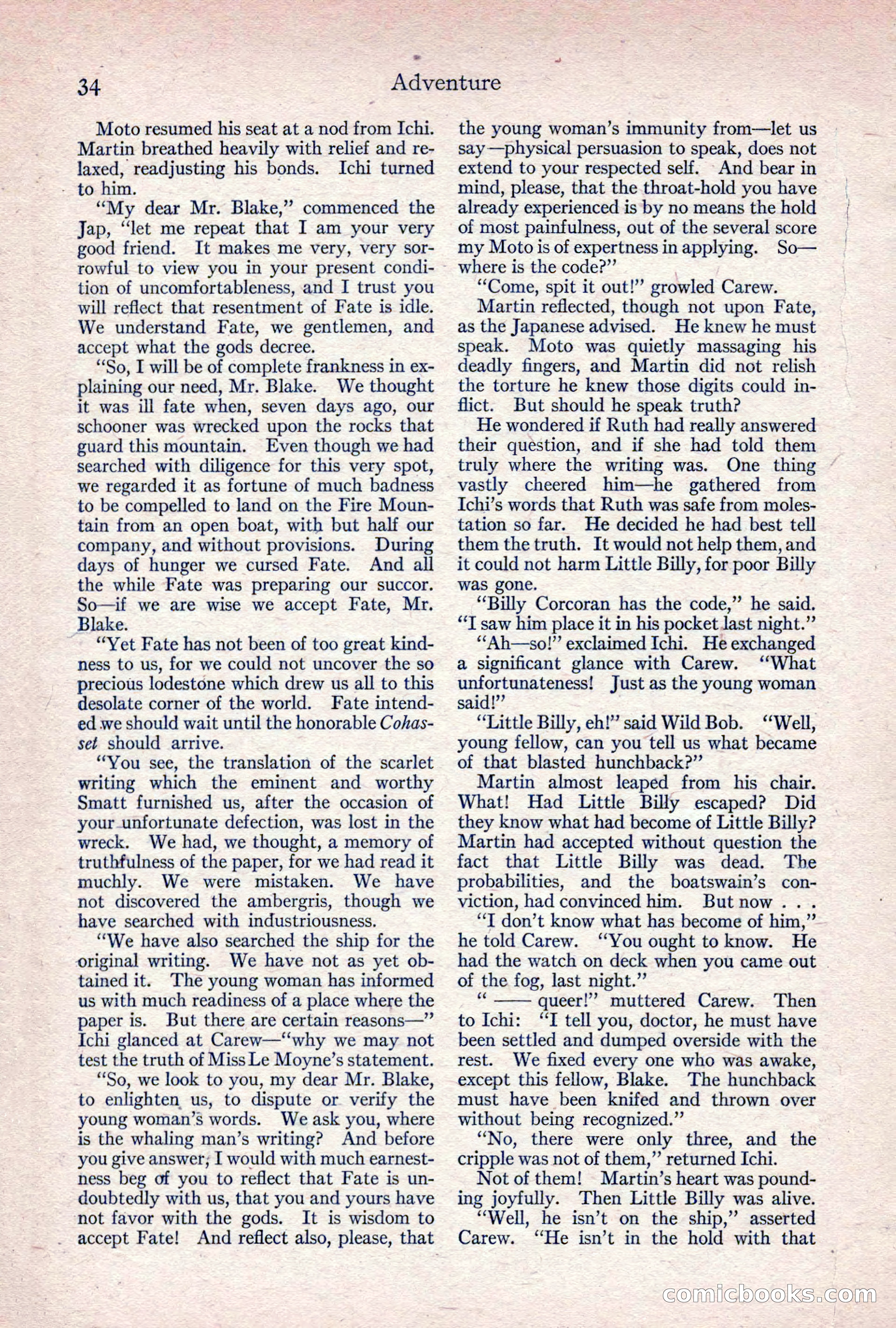 Adventure Magazine, April 1917 — page 36 of 196