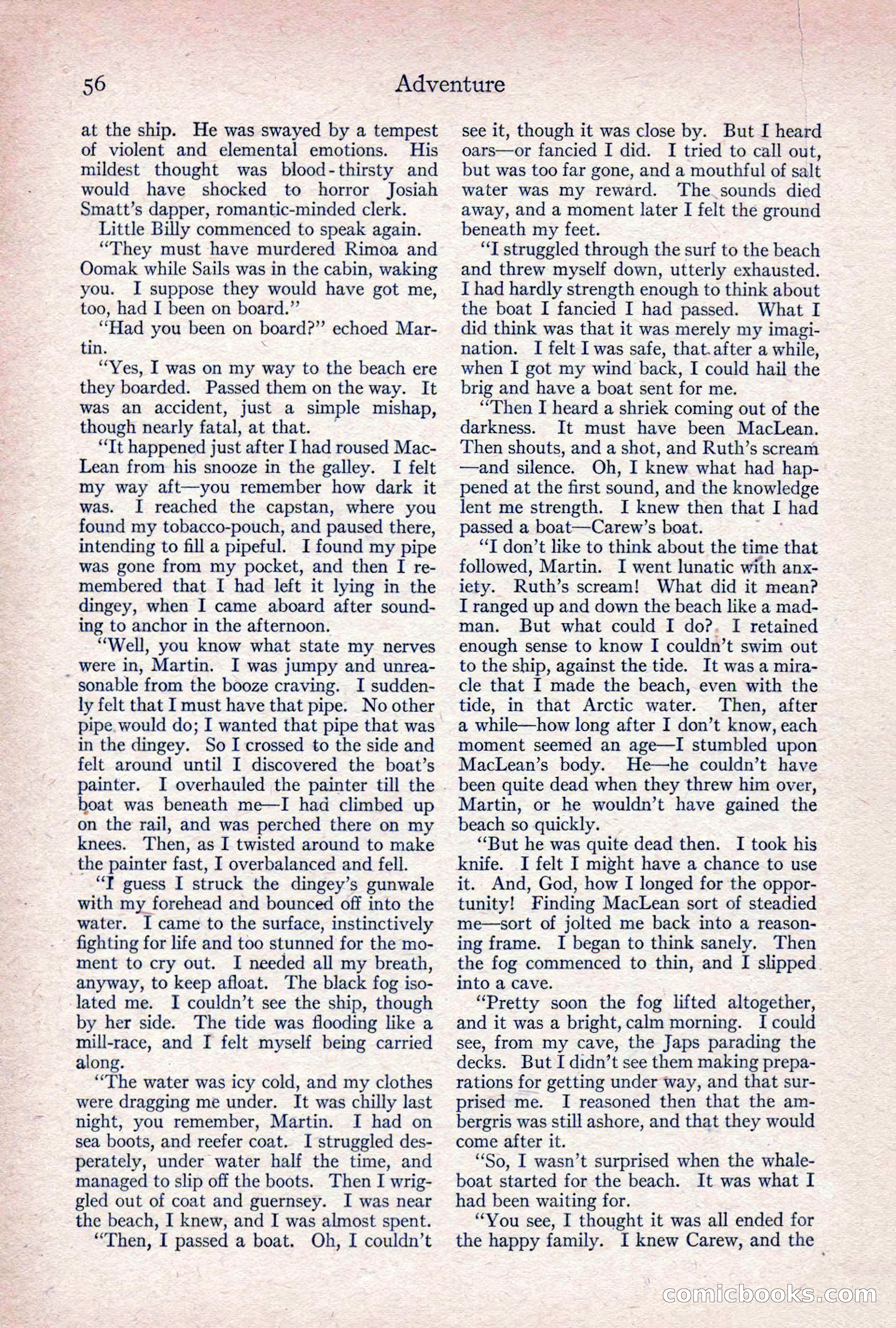 Adventure Magazine, April 1917 — page 58 of 196