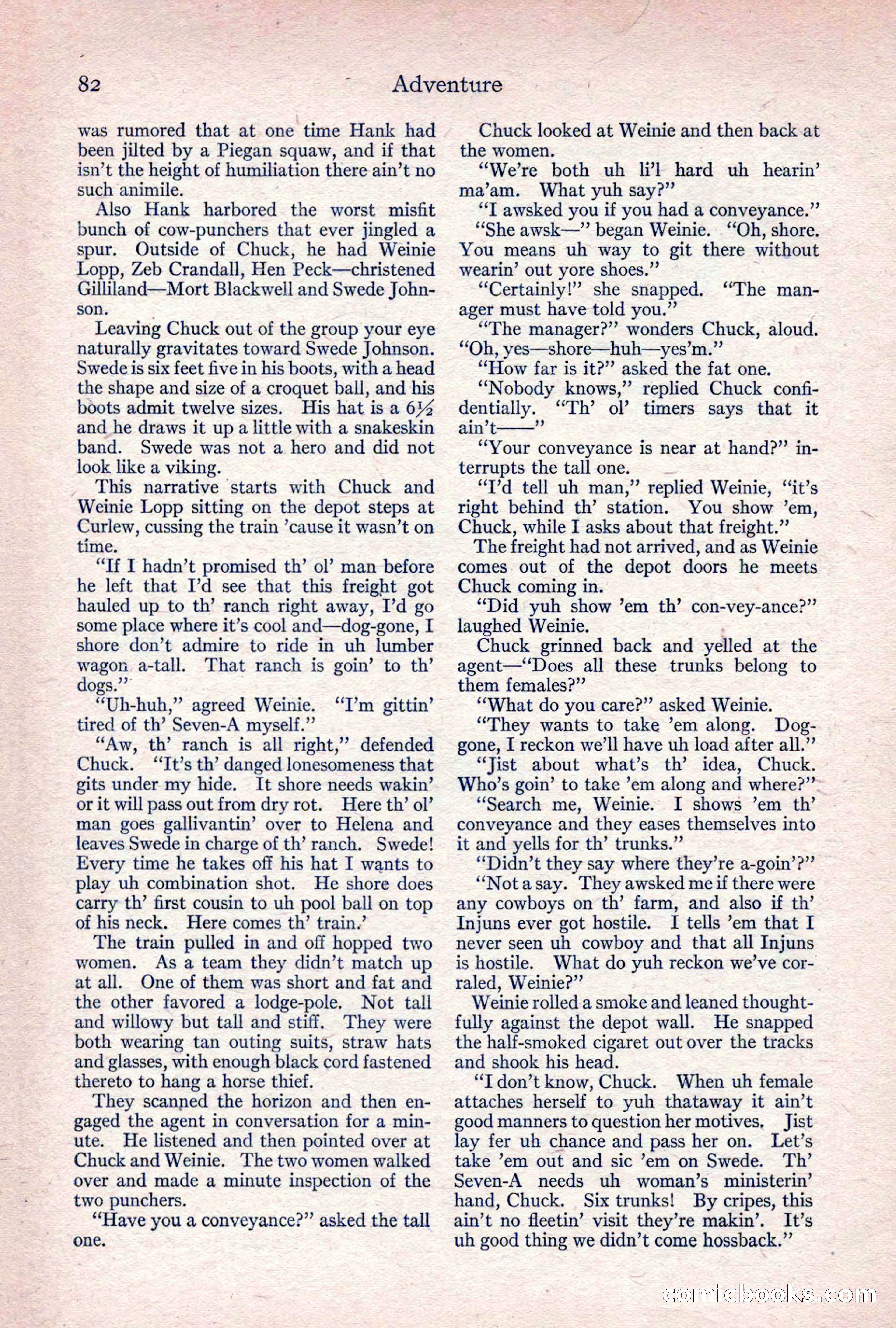 Adventure Magazine, April 1917 — page 84 of 196