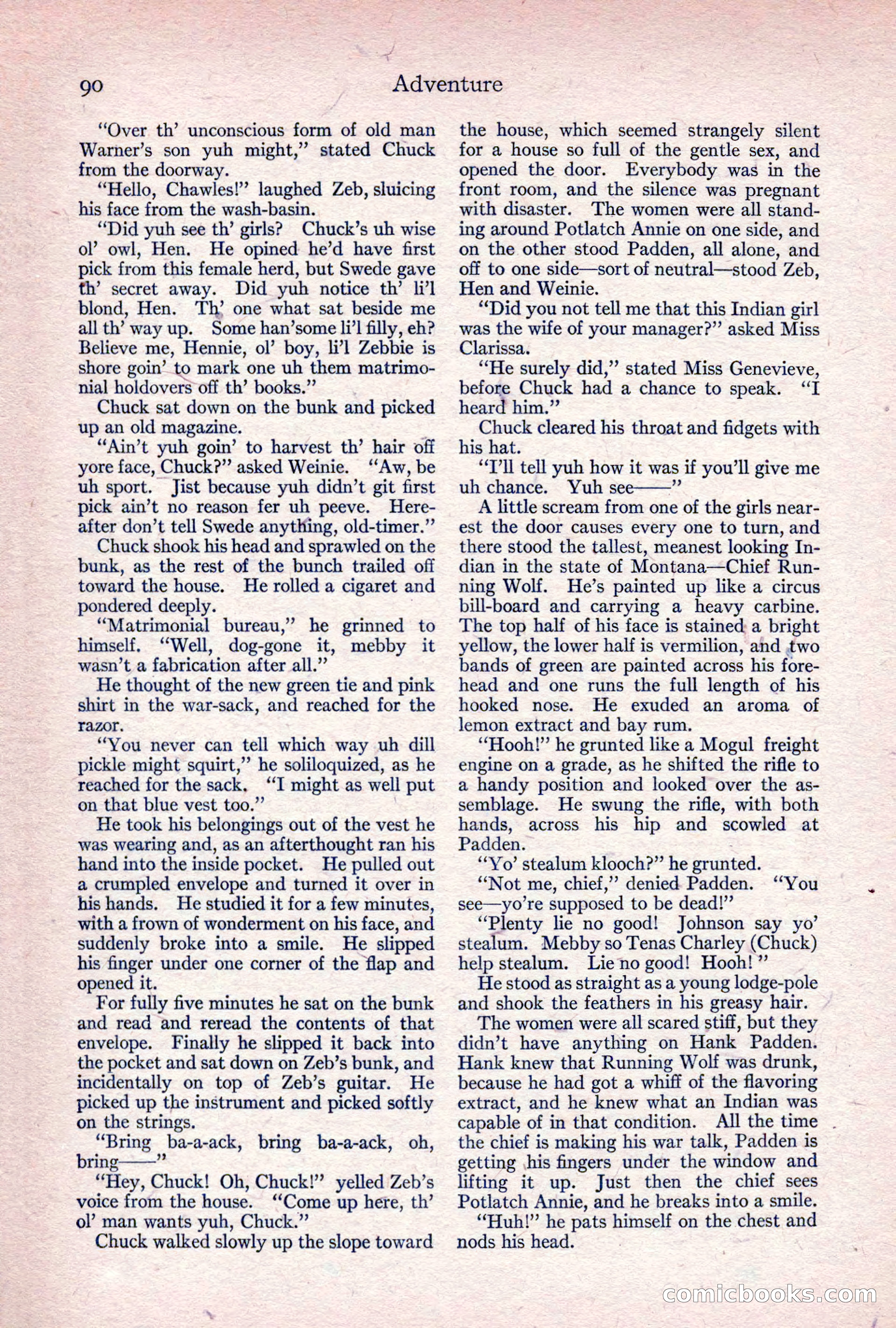 Adventure Magazine, April 1917 — page 92 of 196