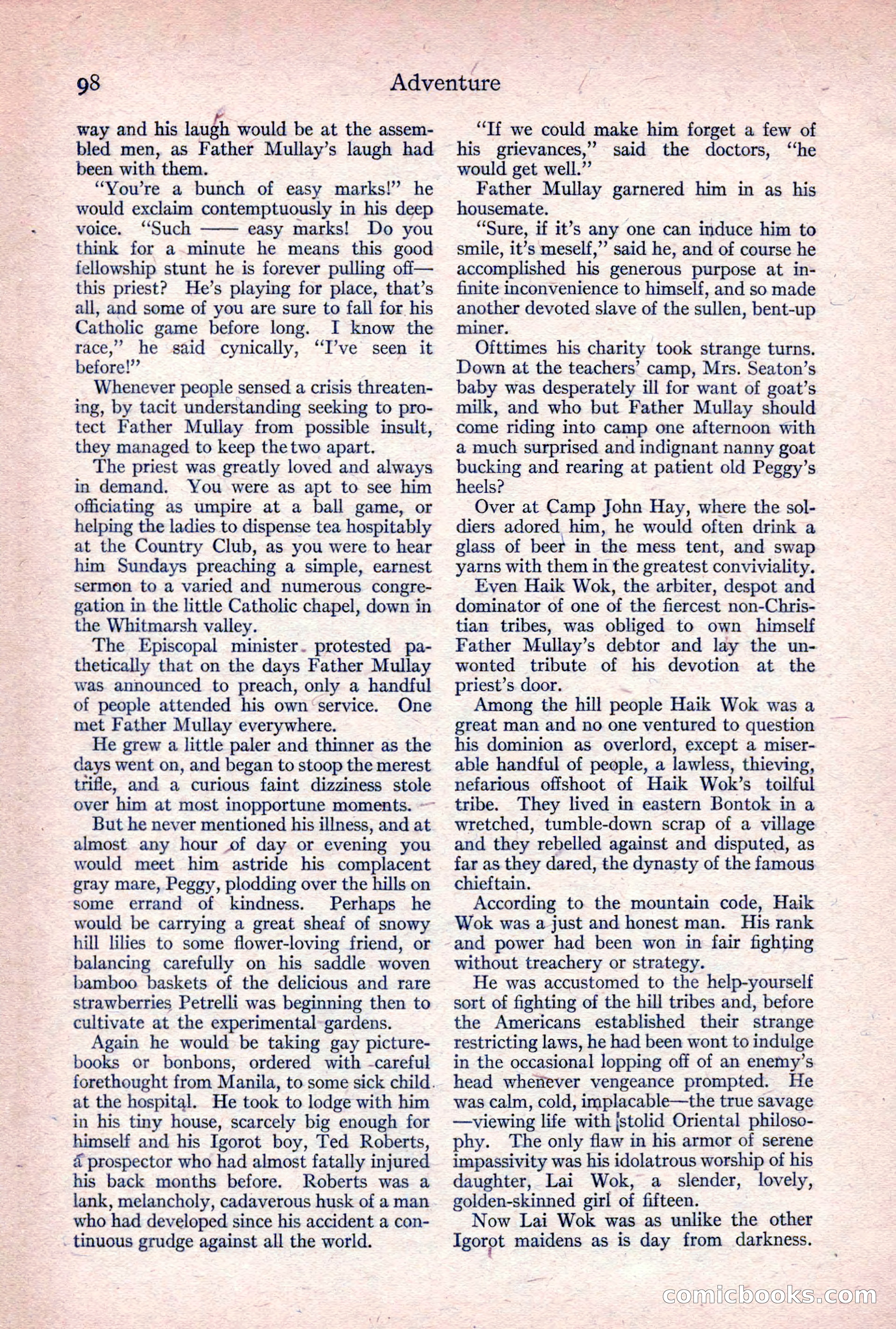 Adventure Magazine, April 1917 — page 100 of 196