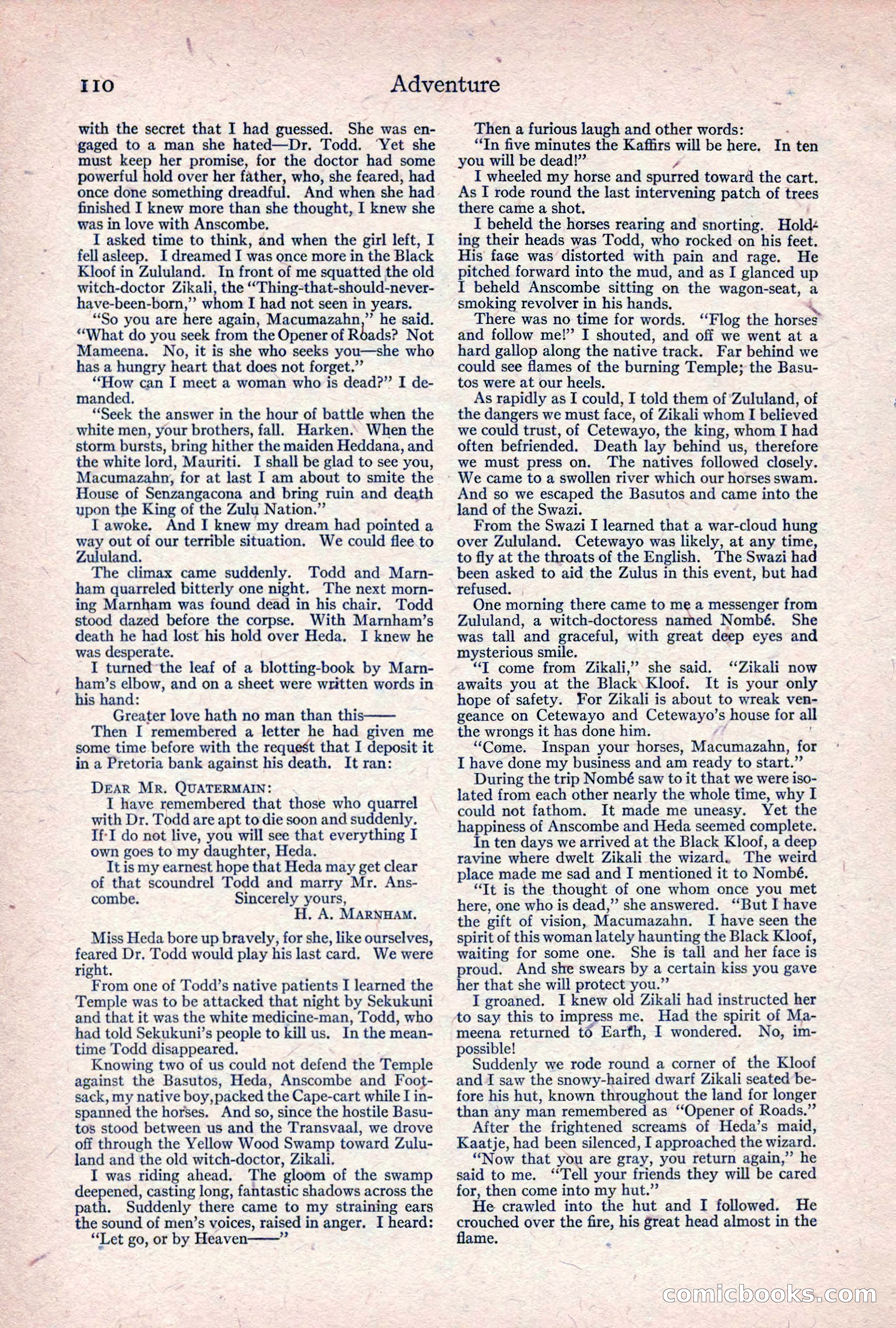 Adventure Magazine, April 1917 — page 112 of 196
