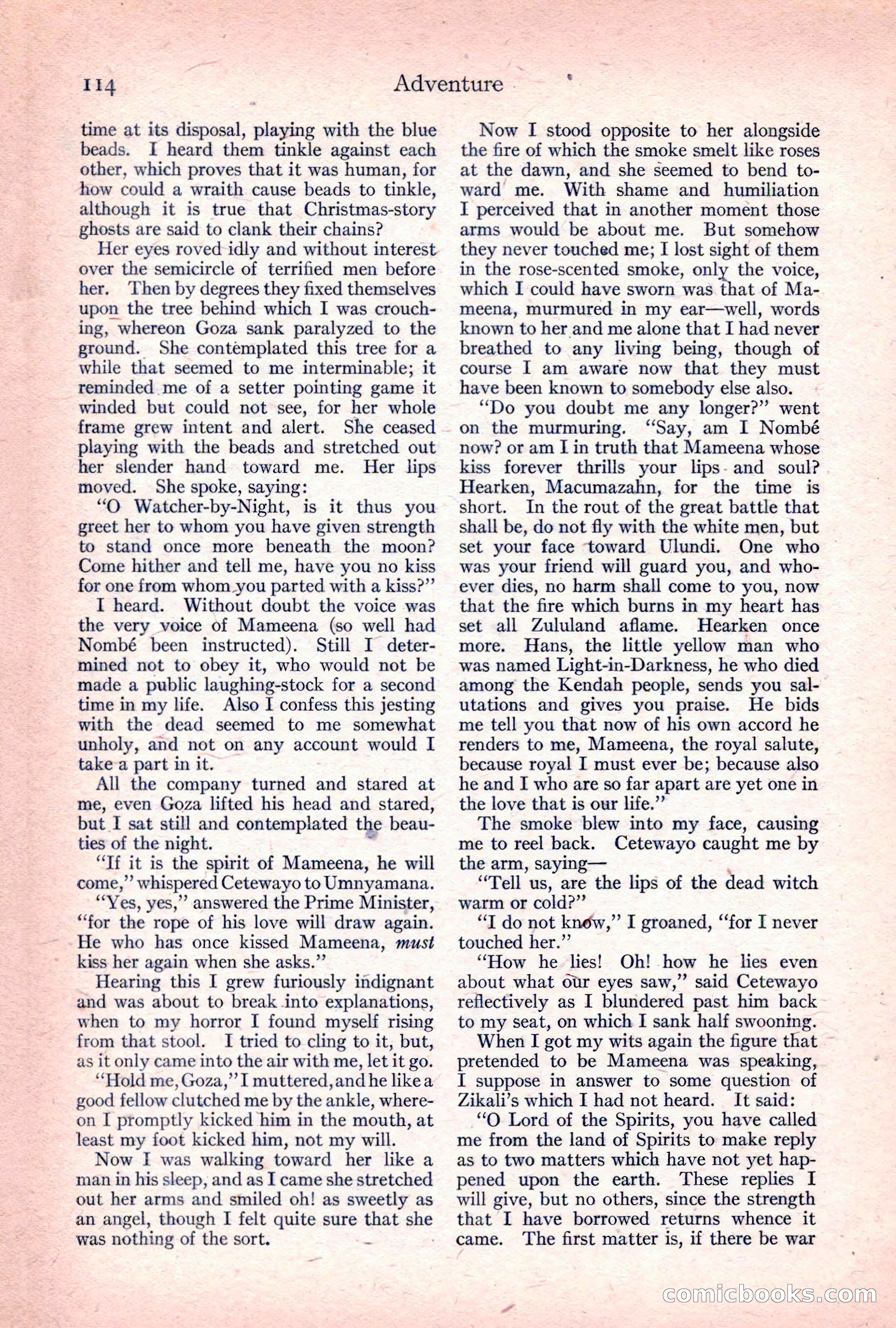 Adventure Magazine, April 1917 — page 116 of 196