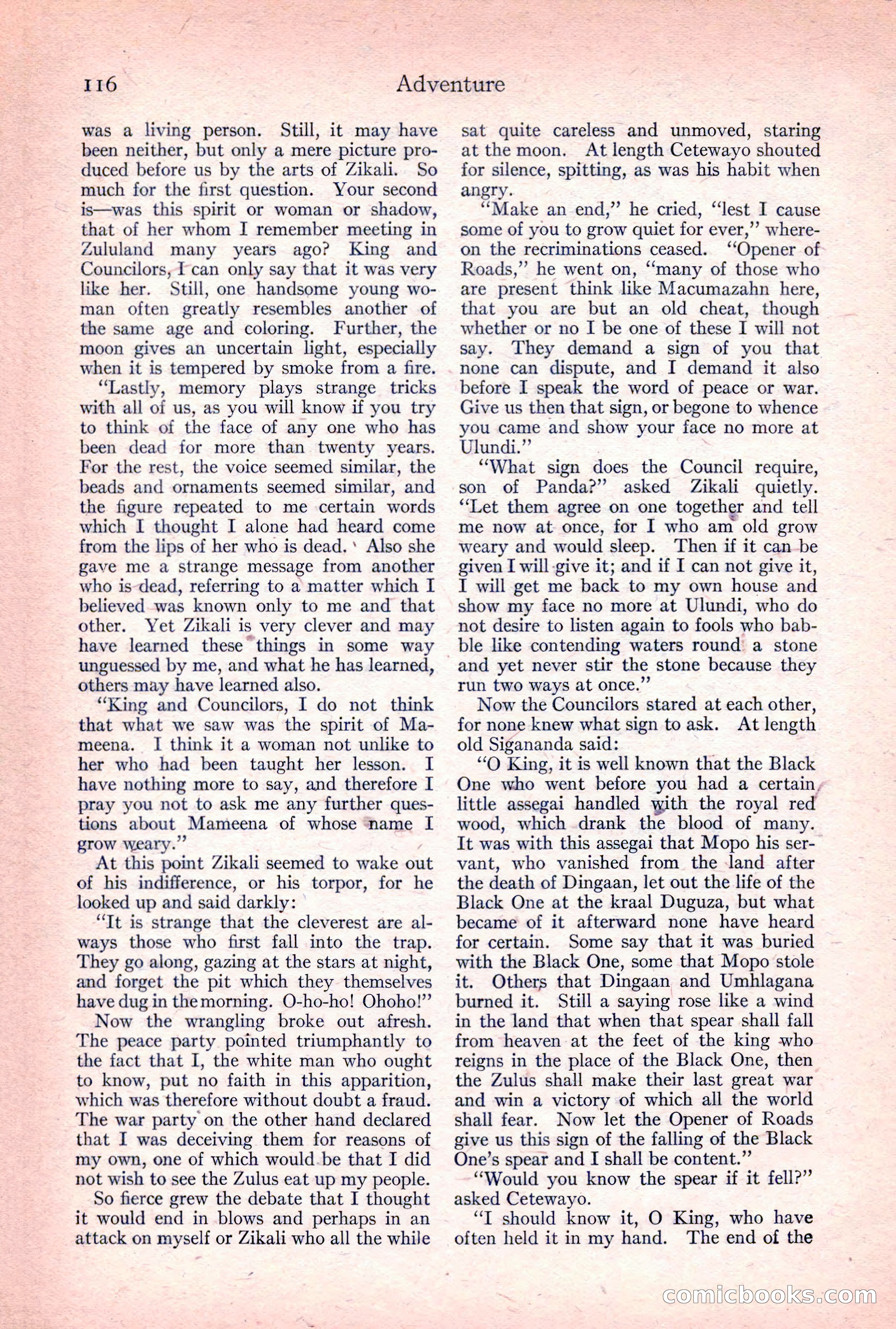 Adventure Magazine, April 1917 — page 118 of 196