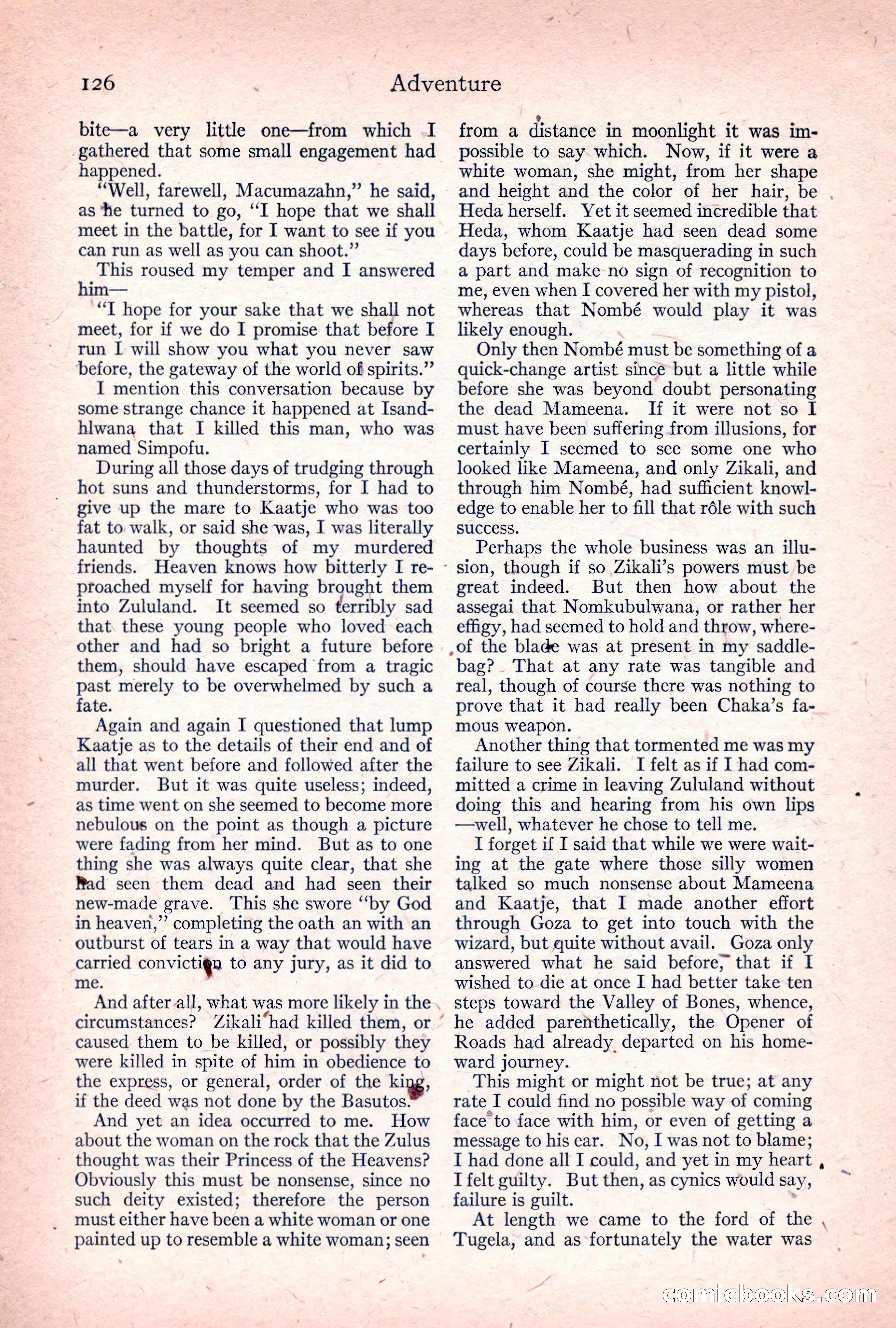 Adventure Magazine, April 1917 — page 128 of 196