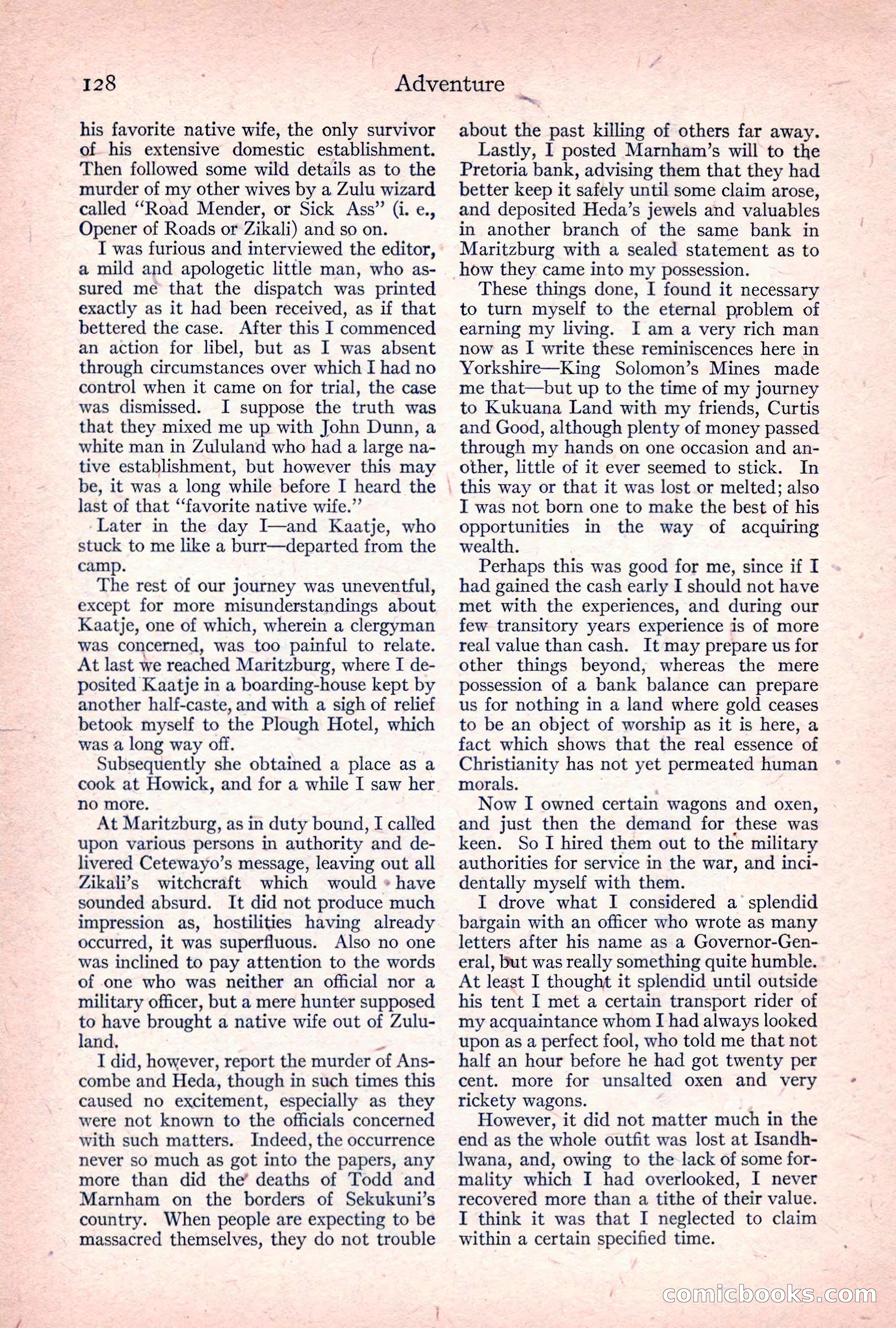 Adventure Magazine, April 1917 — page 130 of 196