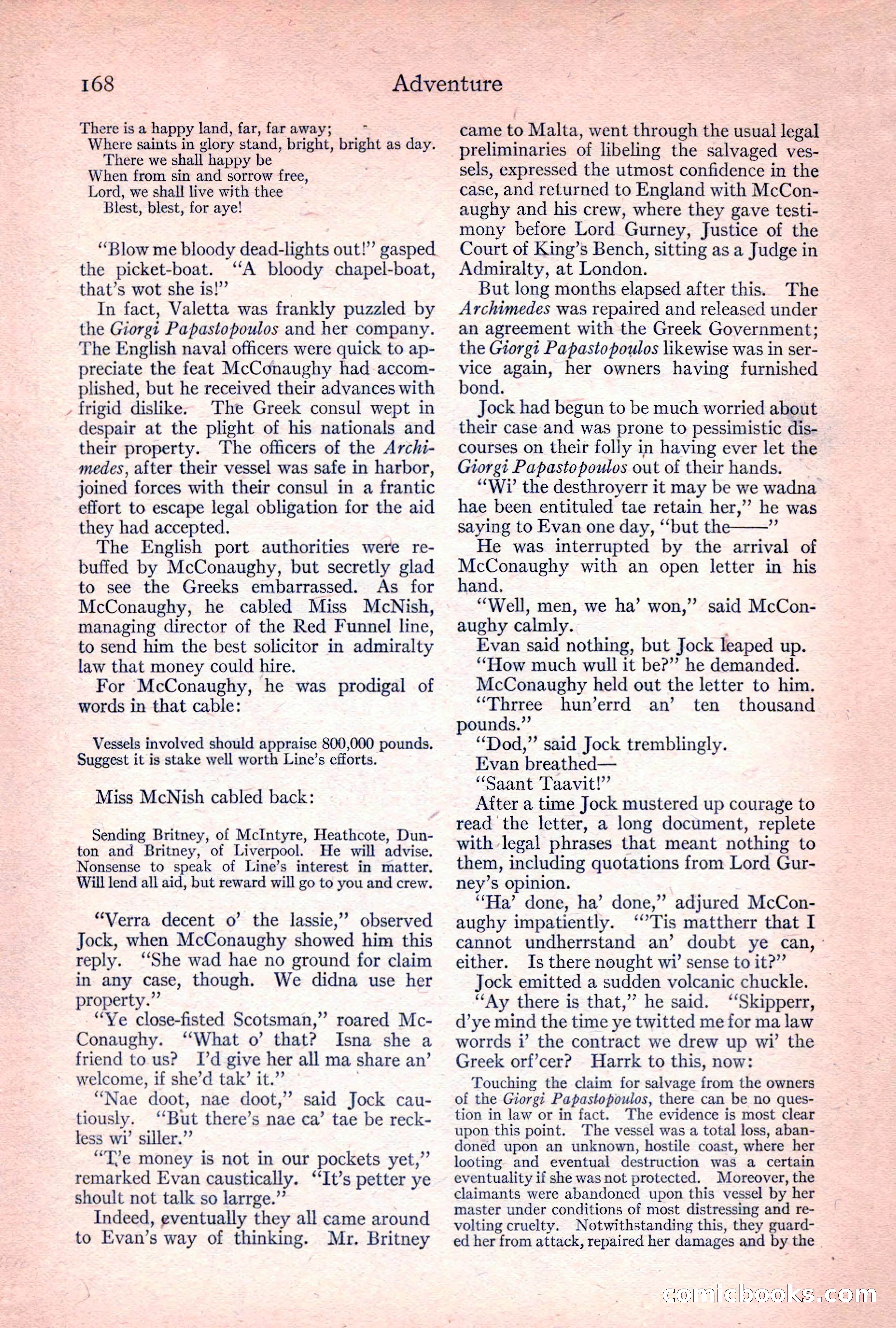 Adventure Magazine, April 1917 — page 170 of 196