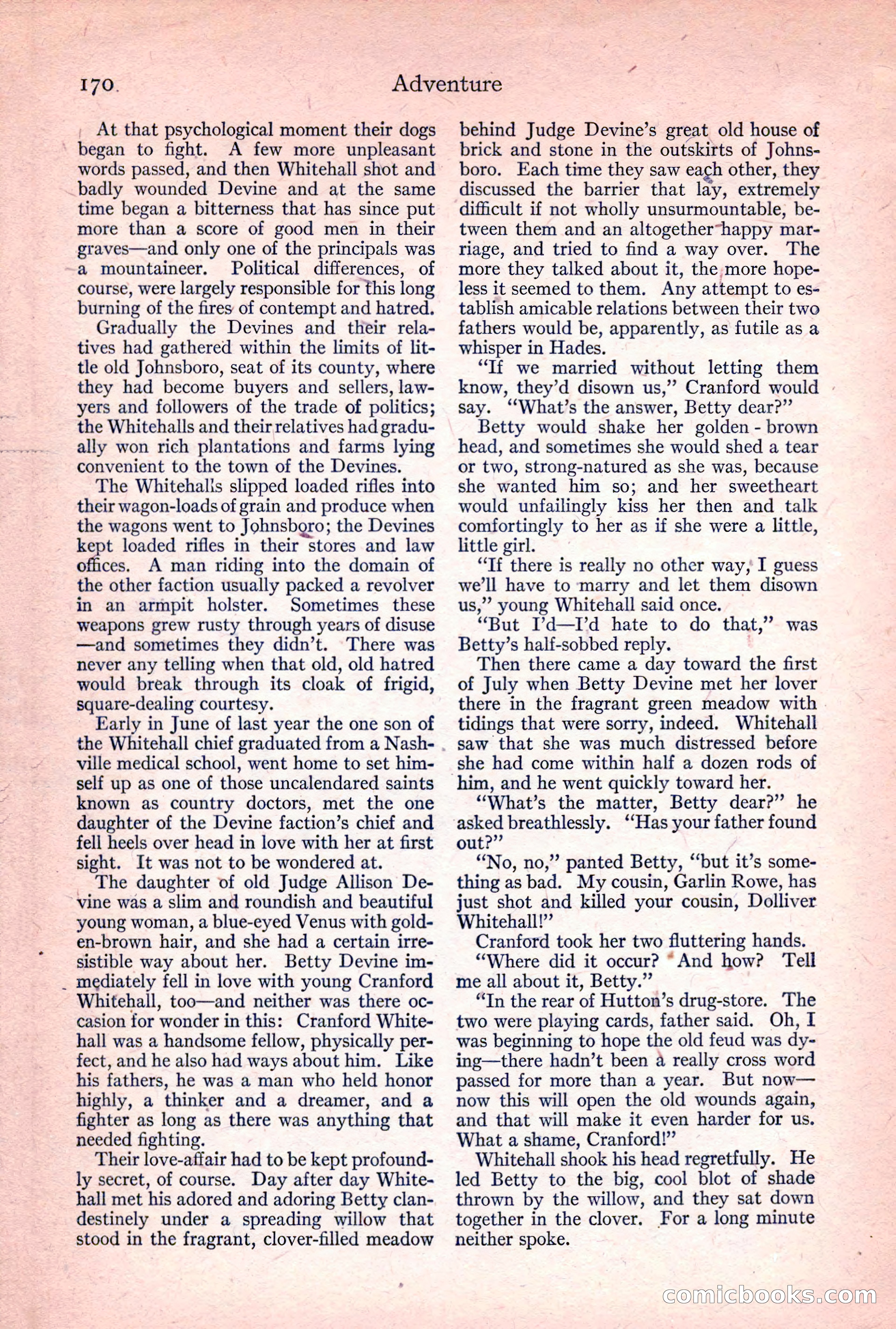 Adventure Magazine, April 1917 — page 172 of 196