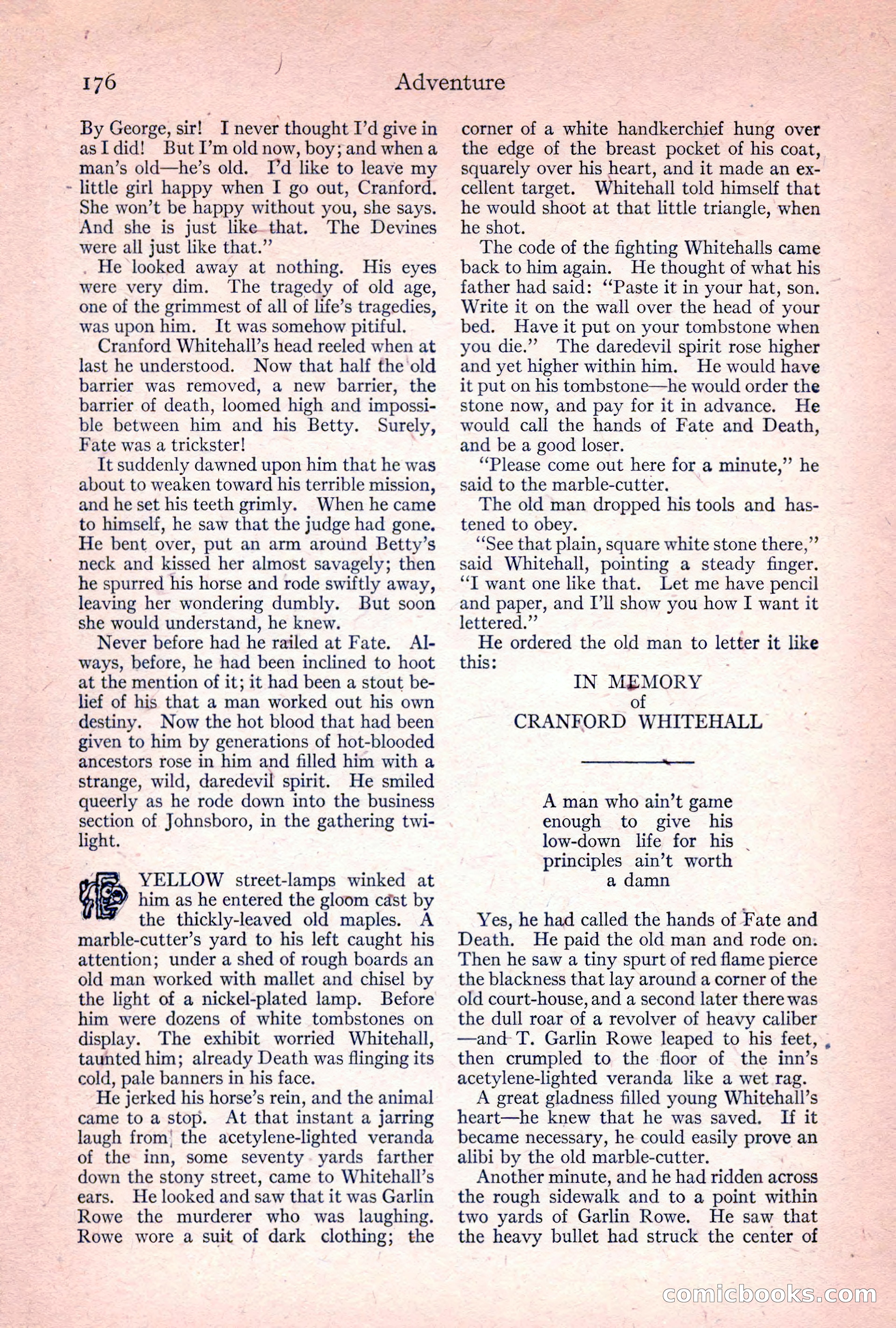 Adventure Magazine, April 1917 — page 178 of 196