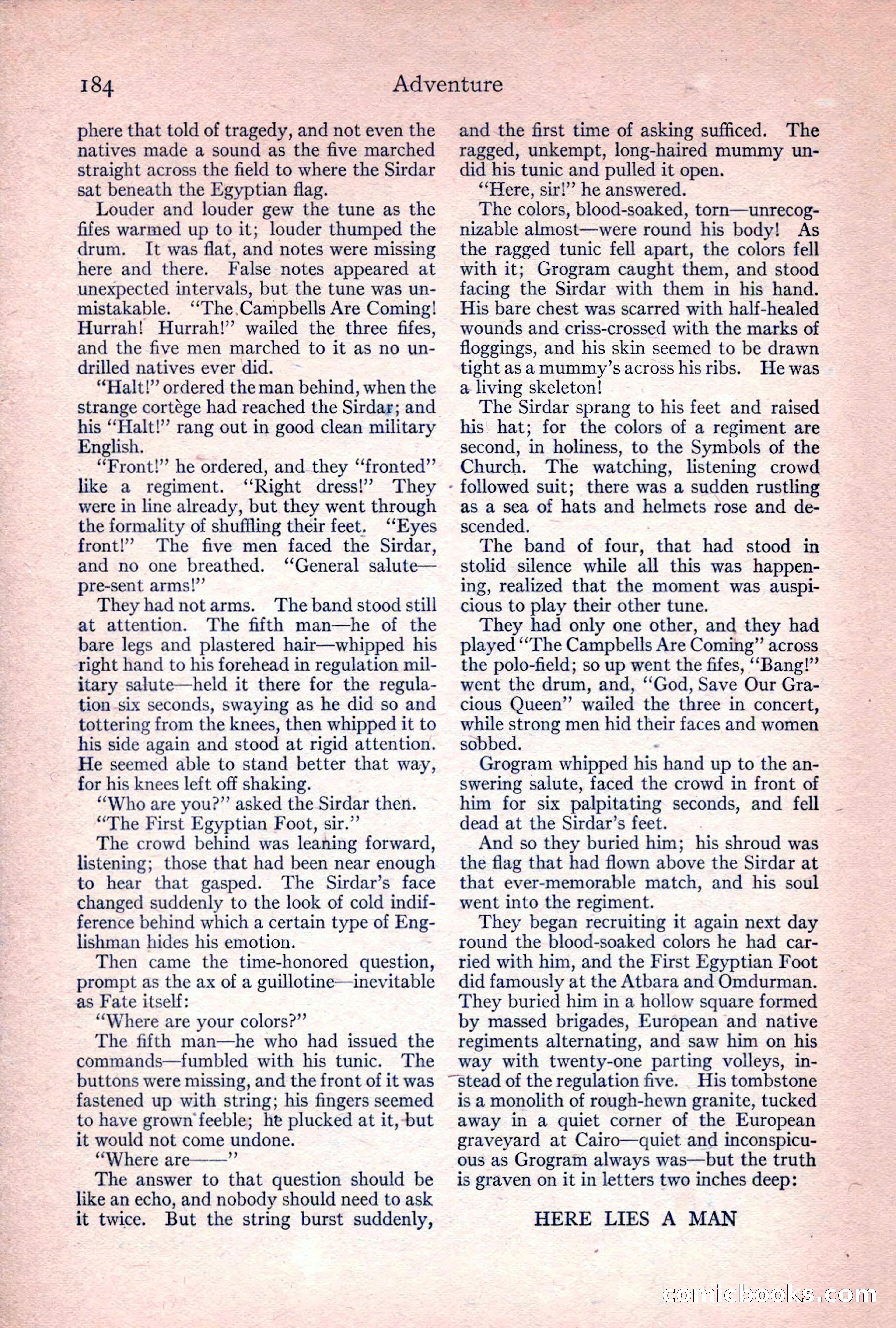 Adventure Magazine, April 1917 — page 186 of 196