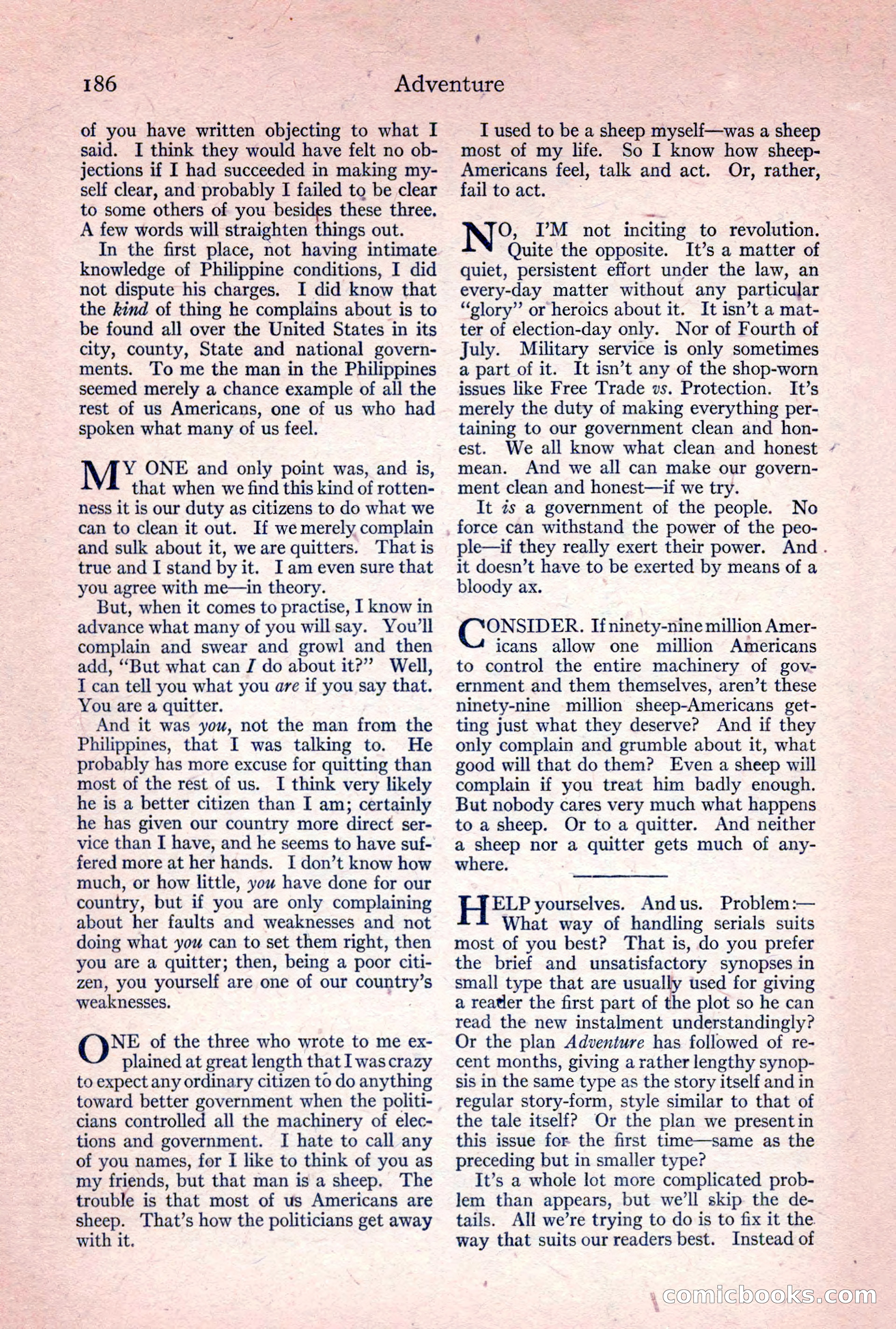 Adventure Magazine, April 1917 — page 188 of 196