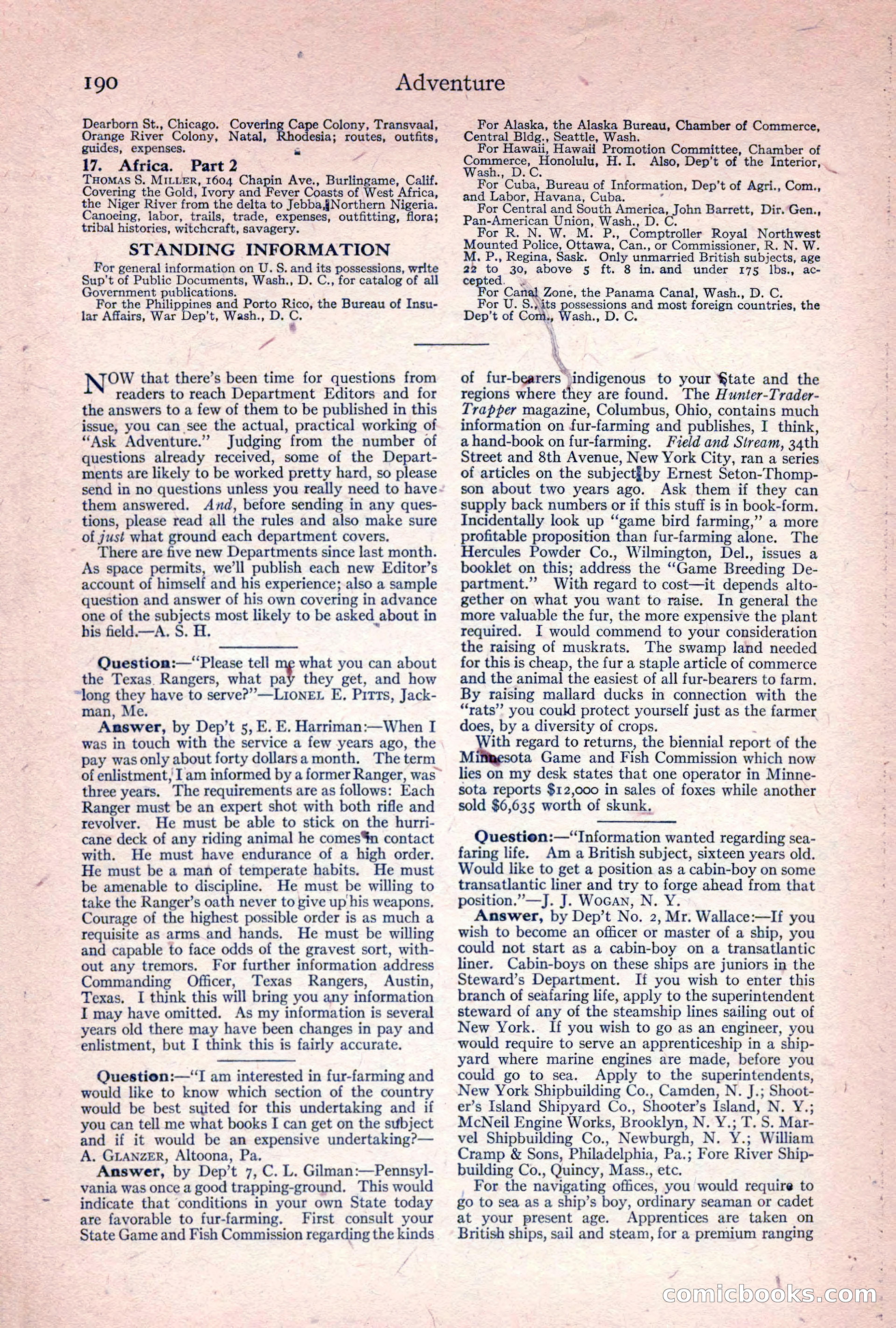 Adventure Magazine, April 1917 — page 192 of 196