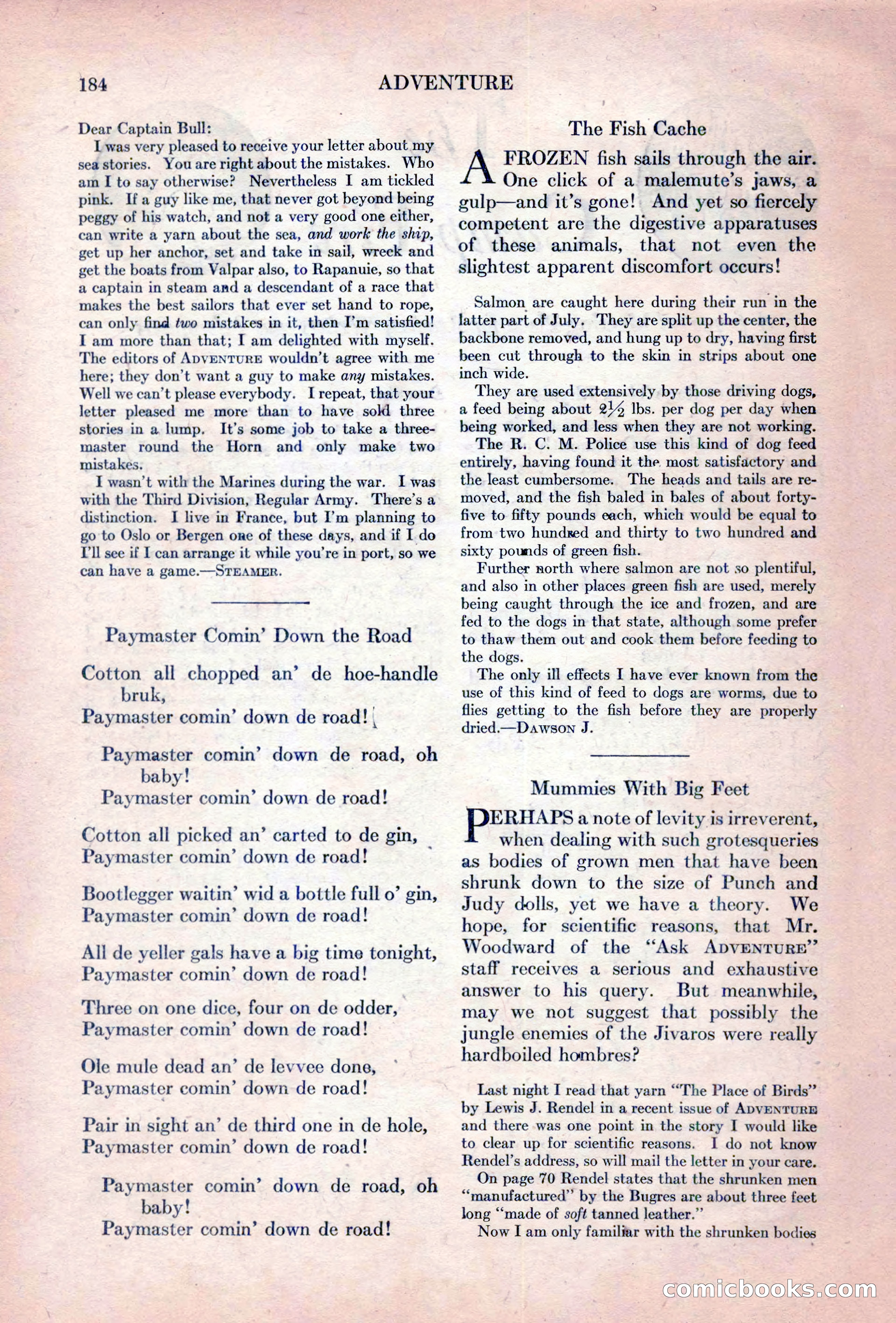 Adventure Magazine, October 15, 1927 — page 186 of 196