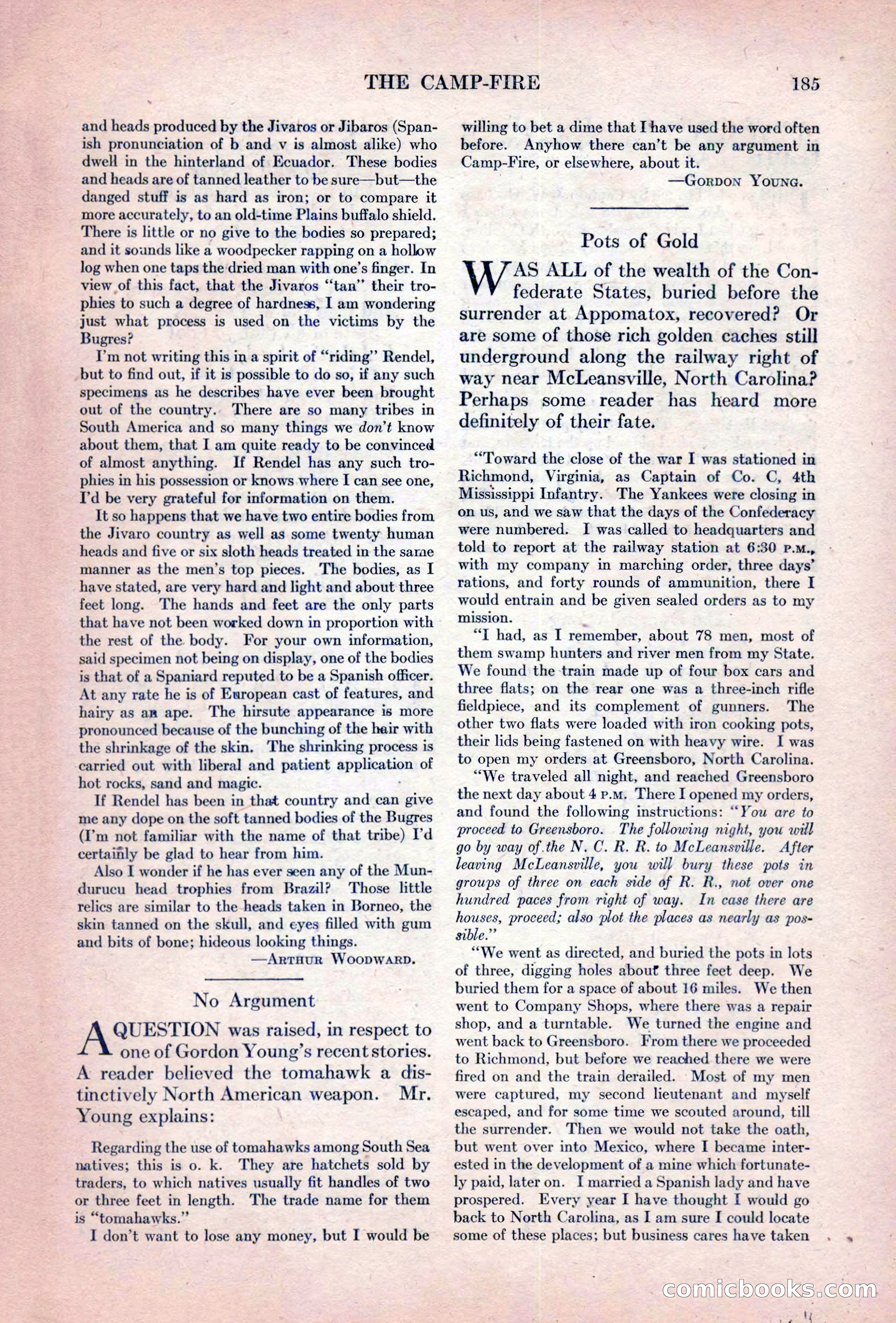 Adventure Magazine, October 15, 1927 — page 187 of 196