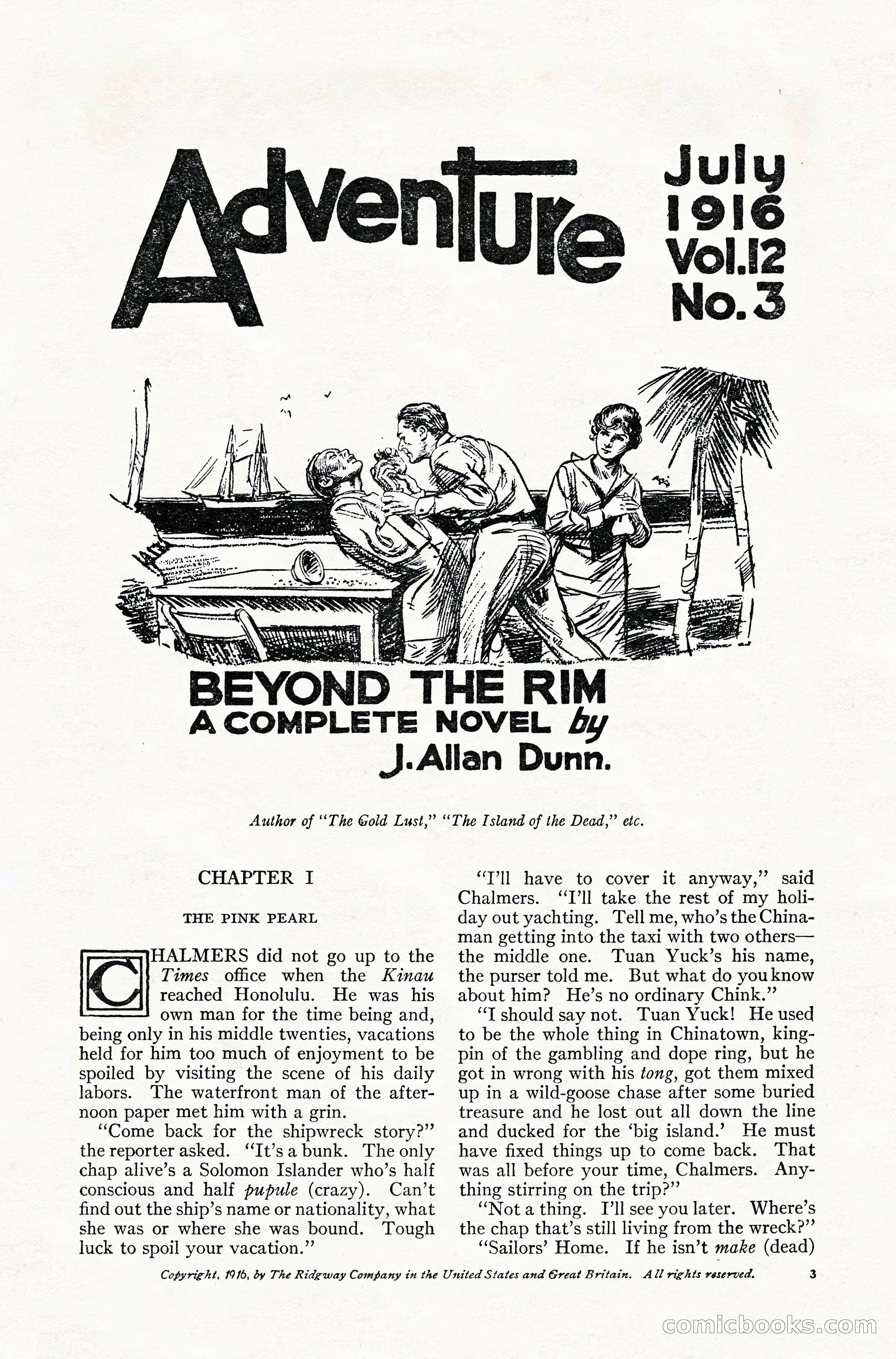 Adventure Magazine, July 1916 — page 5 of 228