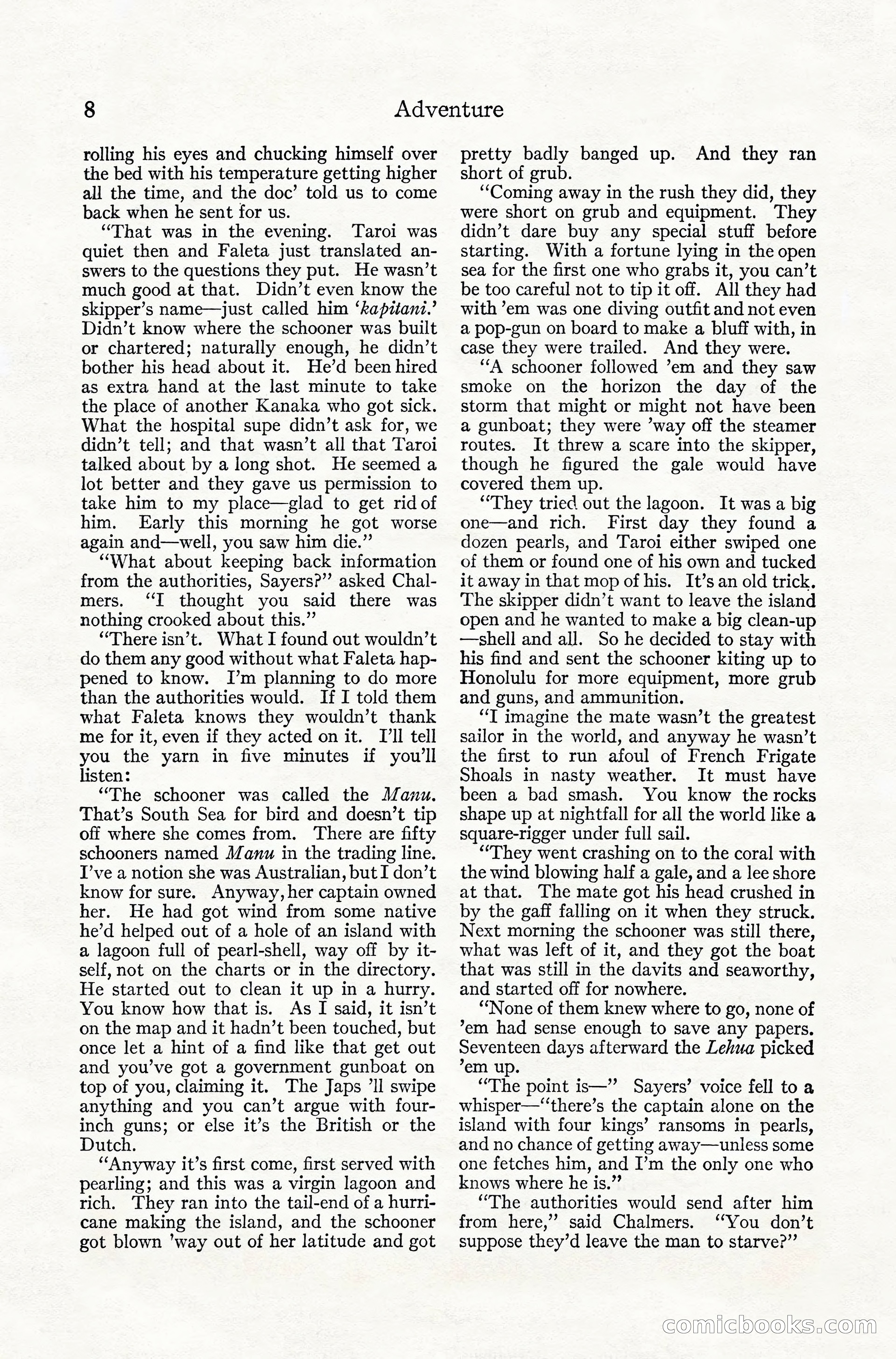 Adventure Magazine, July 1916 — page 10 of 228