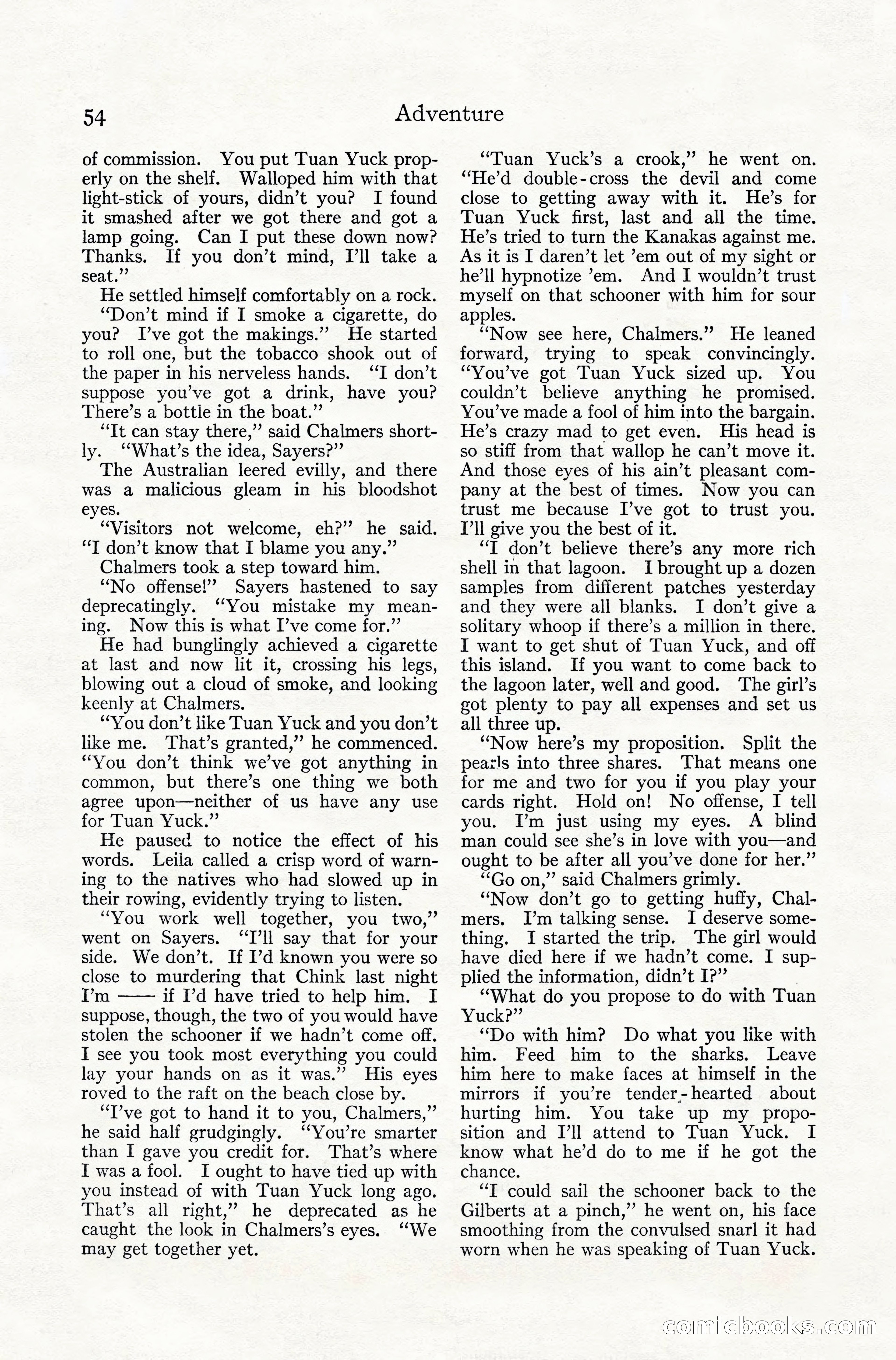 Adventure Magazine, July 1916 — page 56 of 228