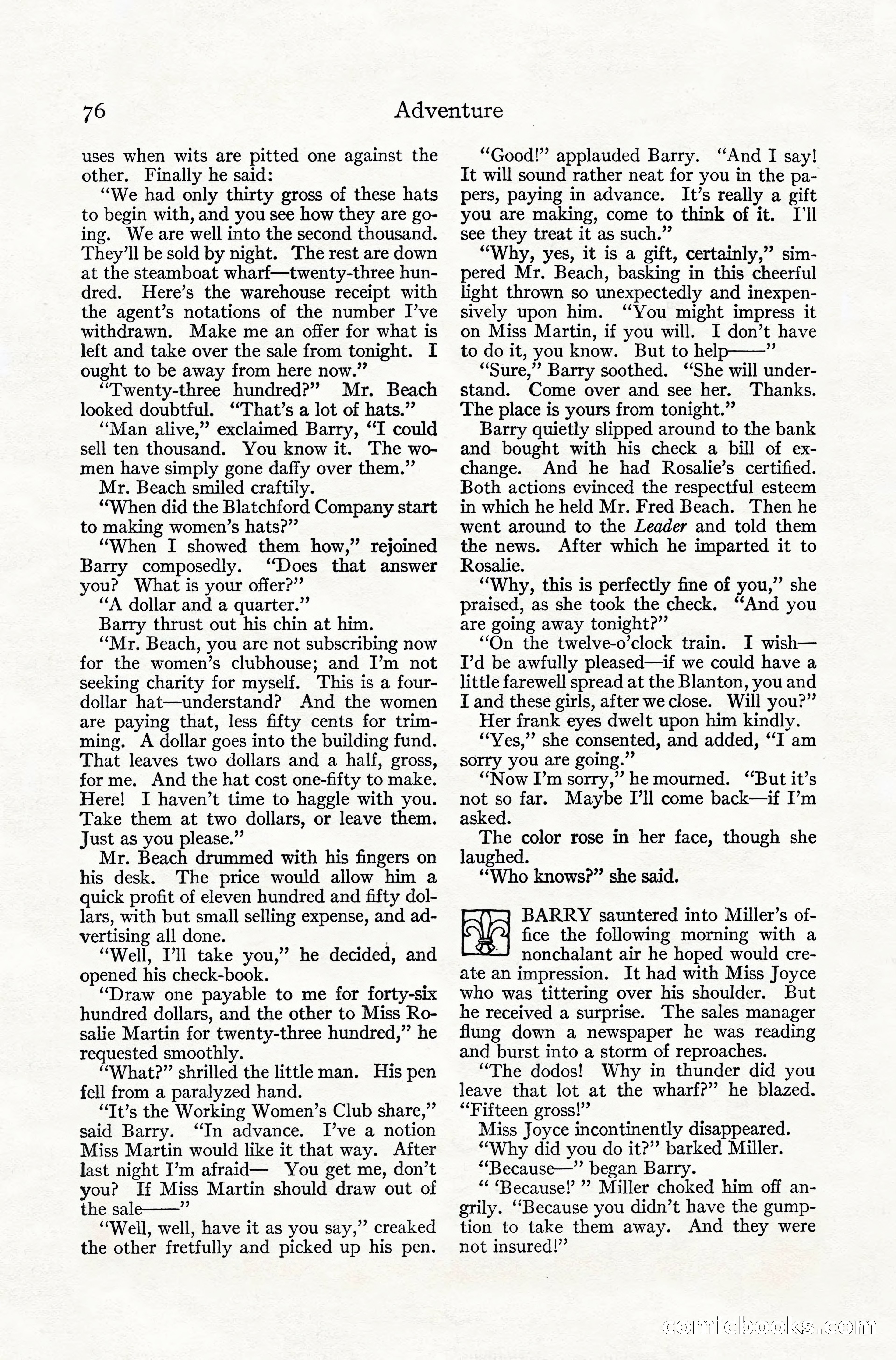 Adventure Magazine, July 1916 — page 78 of 228