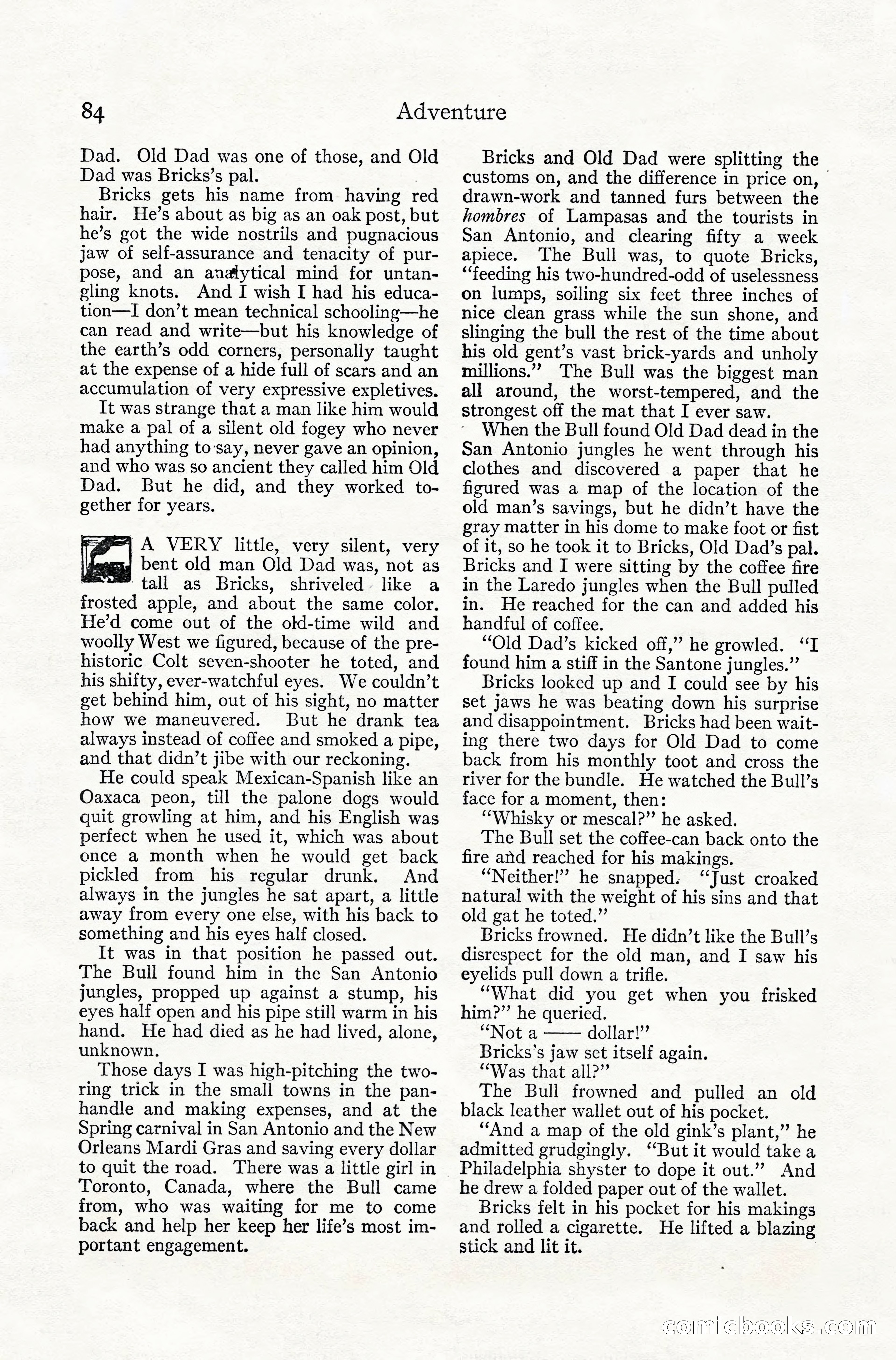Adventure Magazine, July 1916 — page 86 of 228