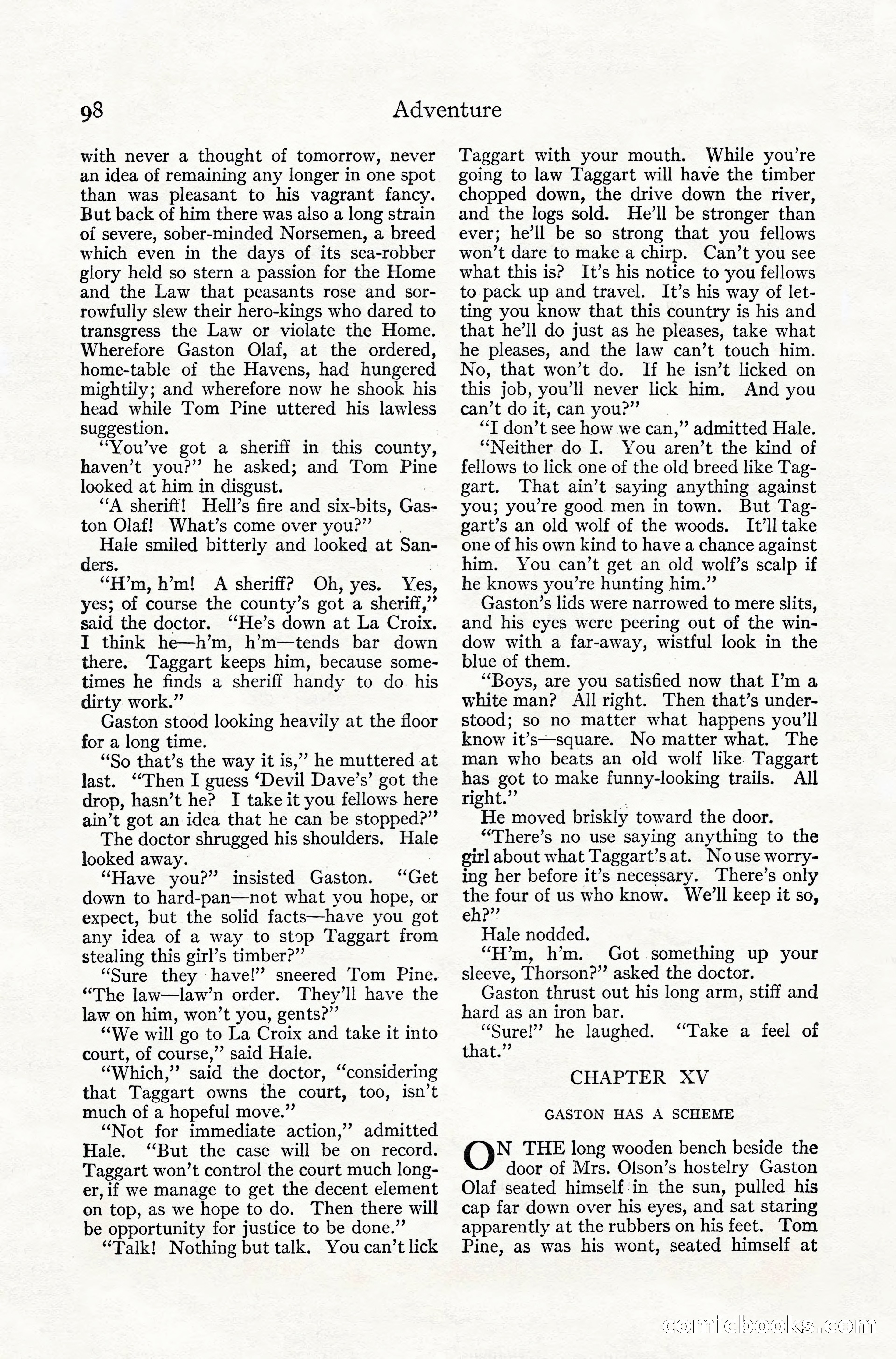 Adventure Magazine, July 1916 — page 100 of 228