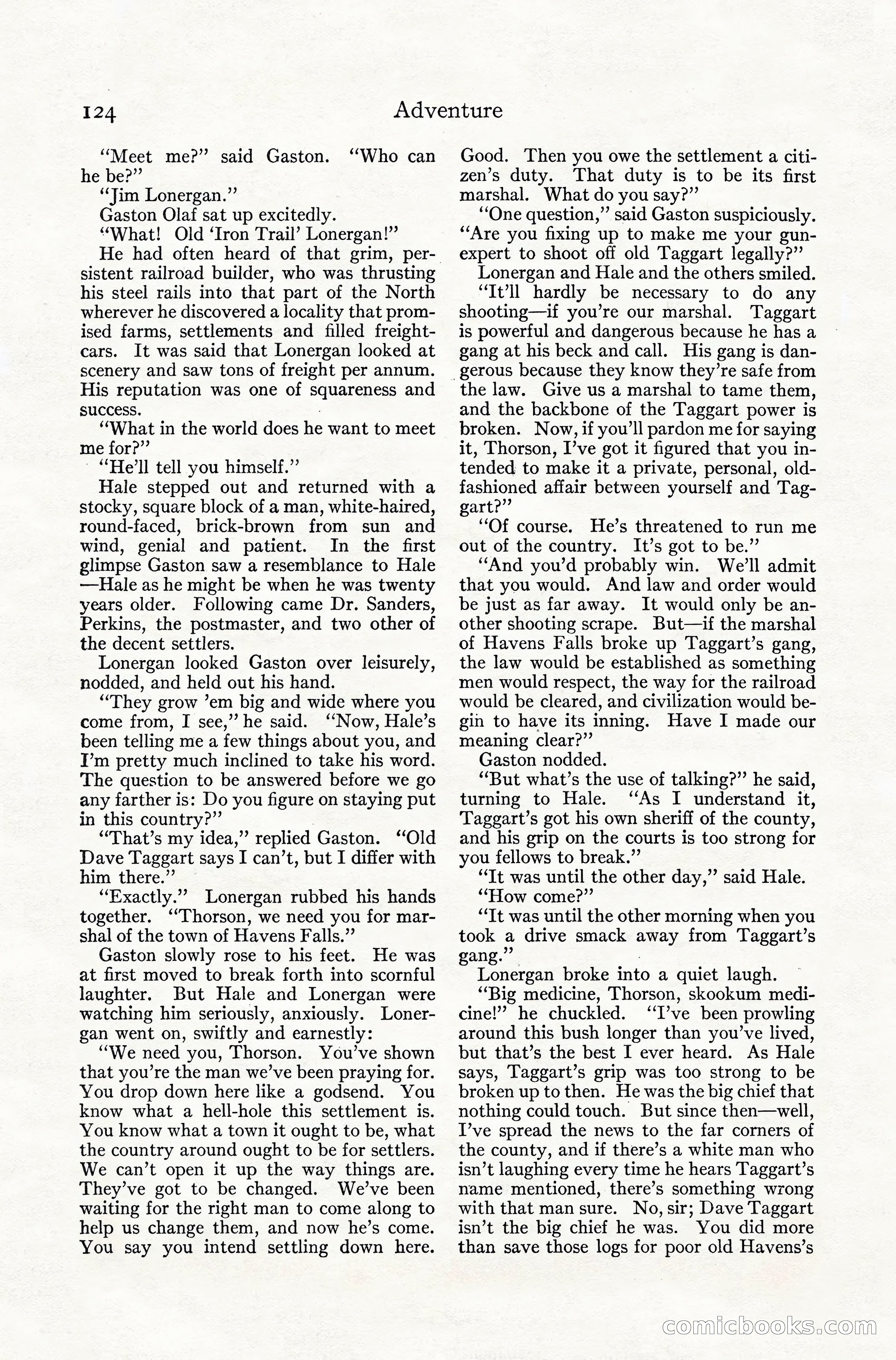 Adventure Magazine, July 1916 — page 126 of 228