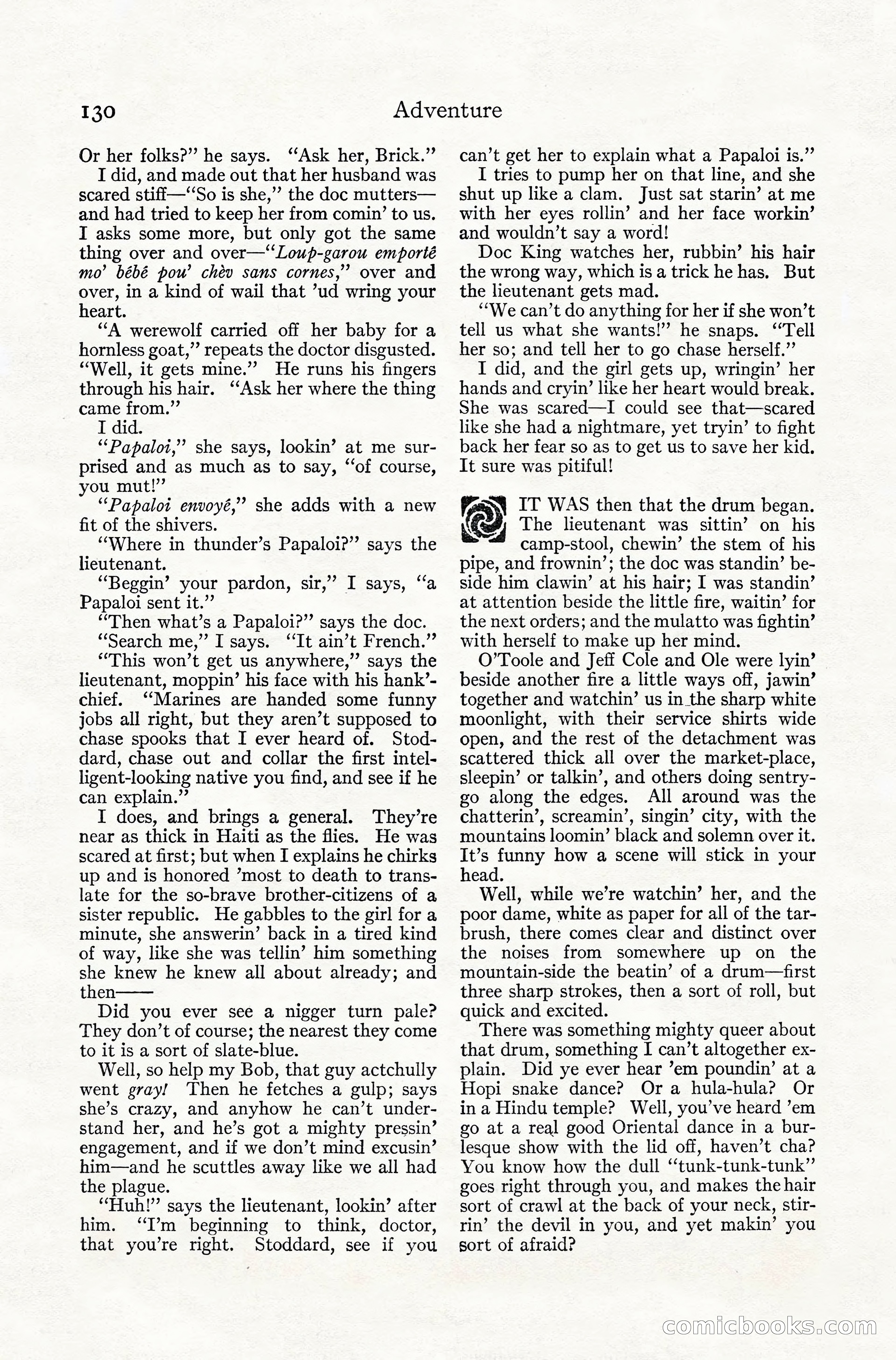 Adventure Magazine, July 1916 — page 132 of 228