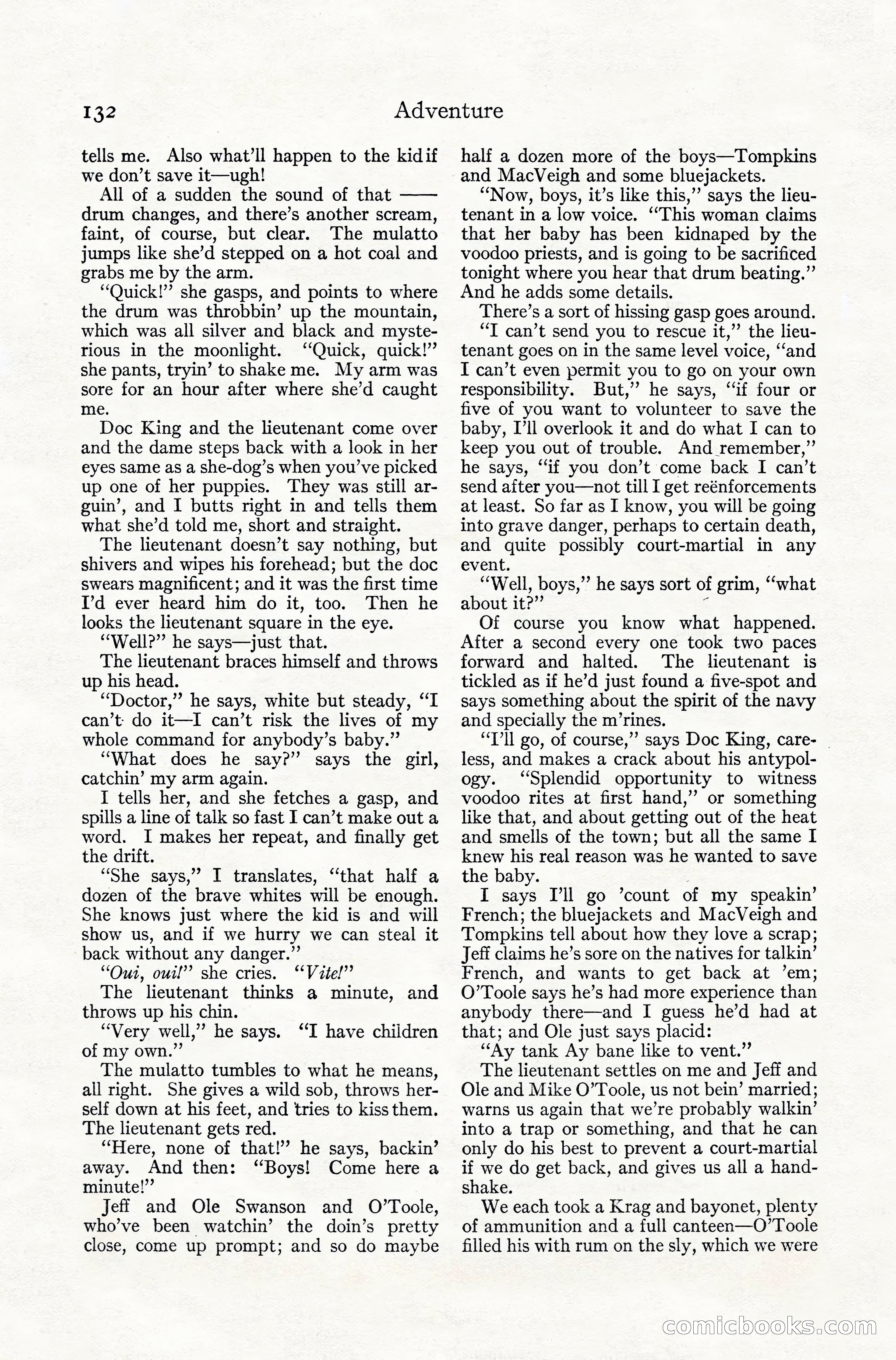 Adventure Magazine, July 1916 — page 134 of 228
