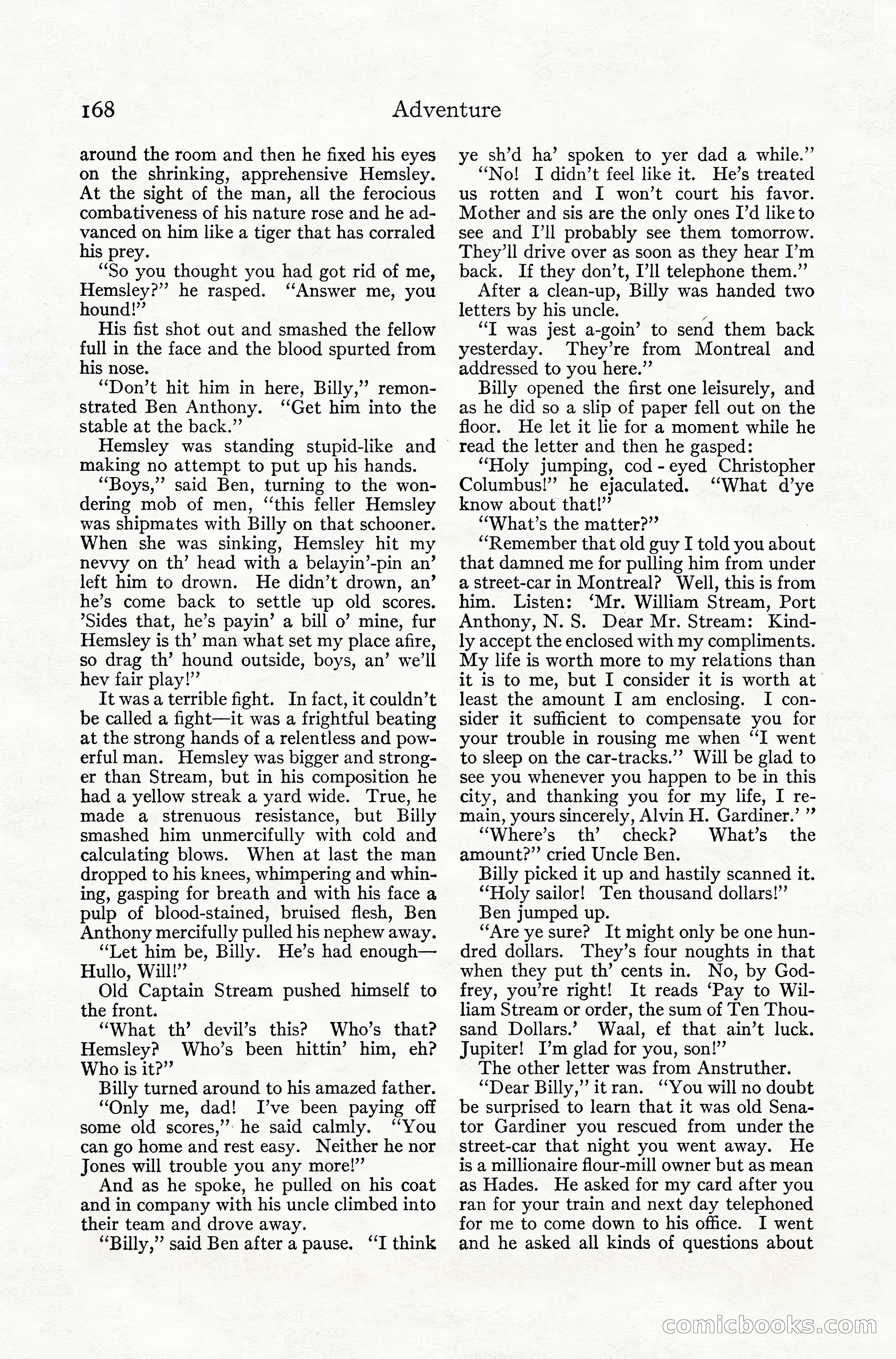 Adventure Magazine, July 1916 — page 170 of 228