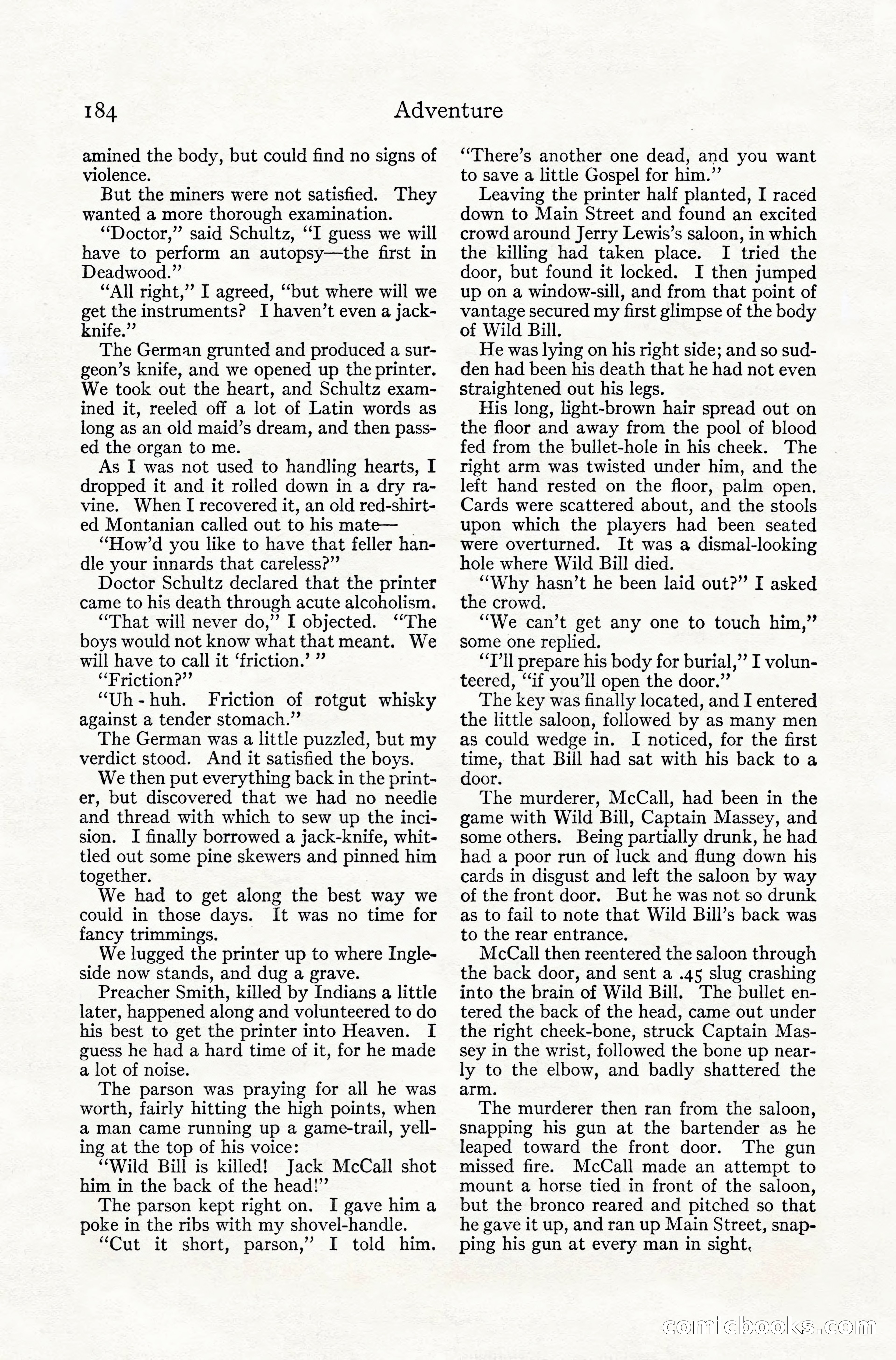 Adventure Magazine, July 1916 — page 186 of 228