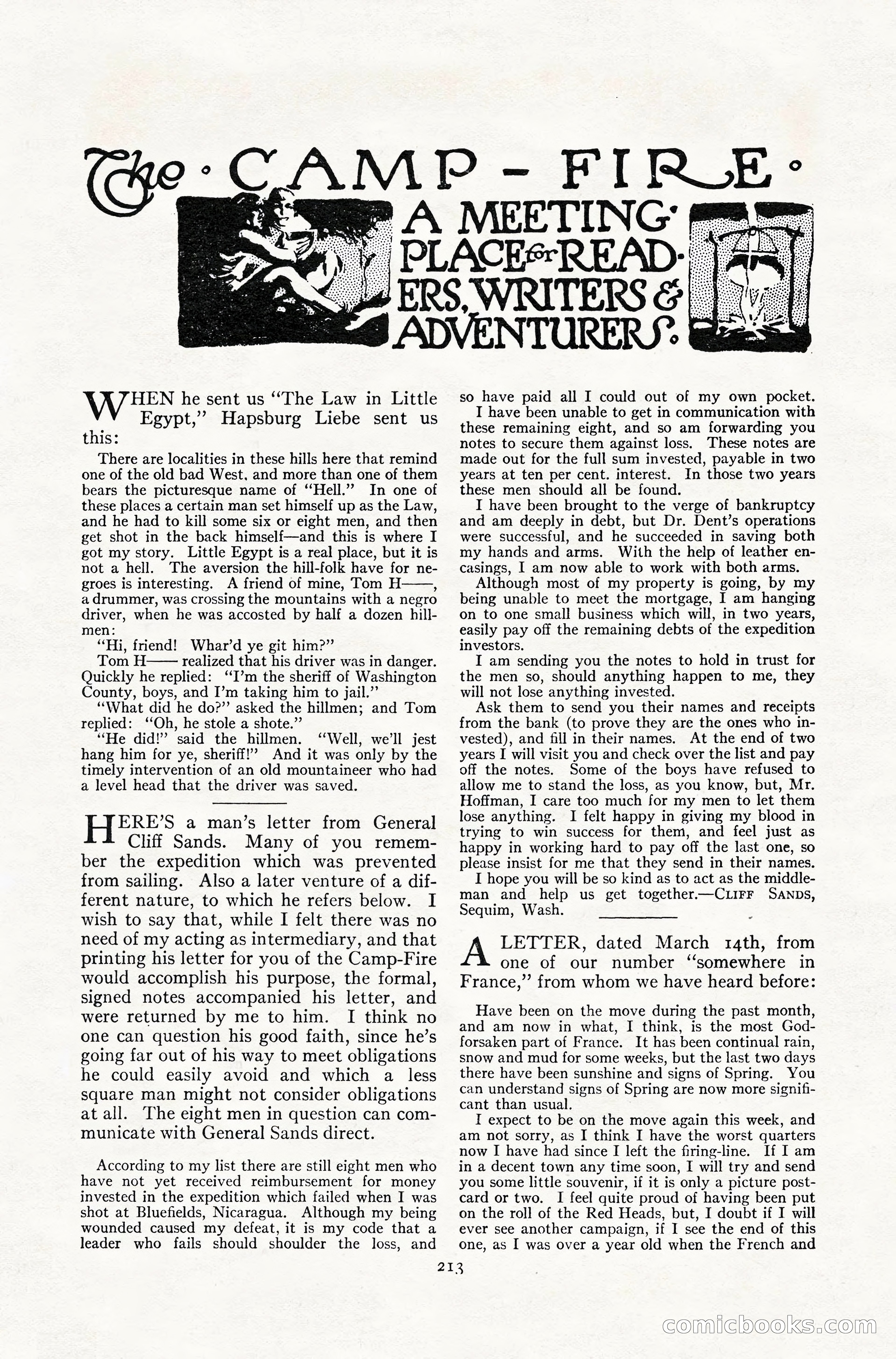 Adventure Magazine, July 1916 — page 215 of 228