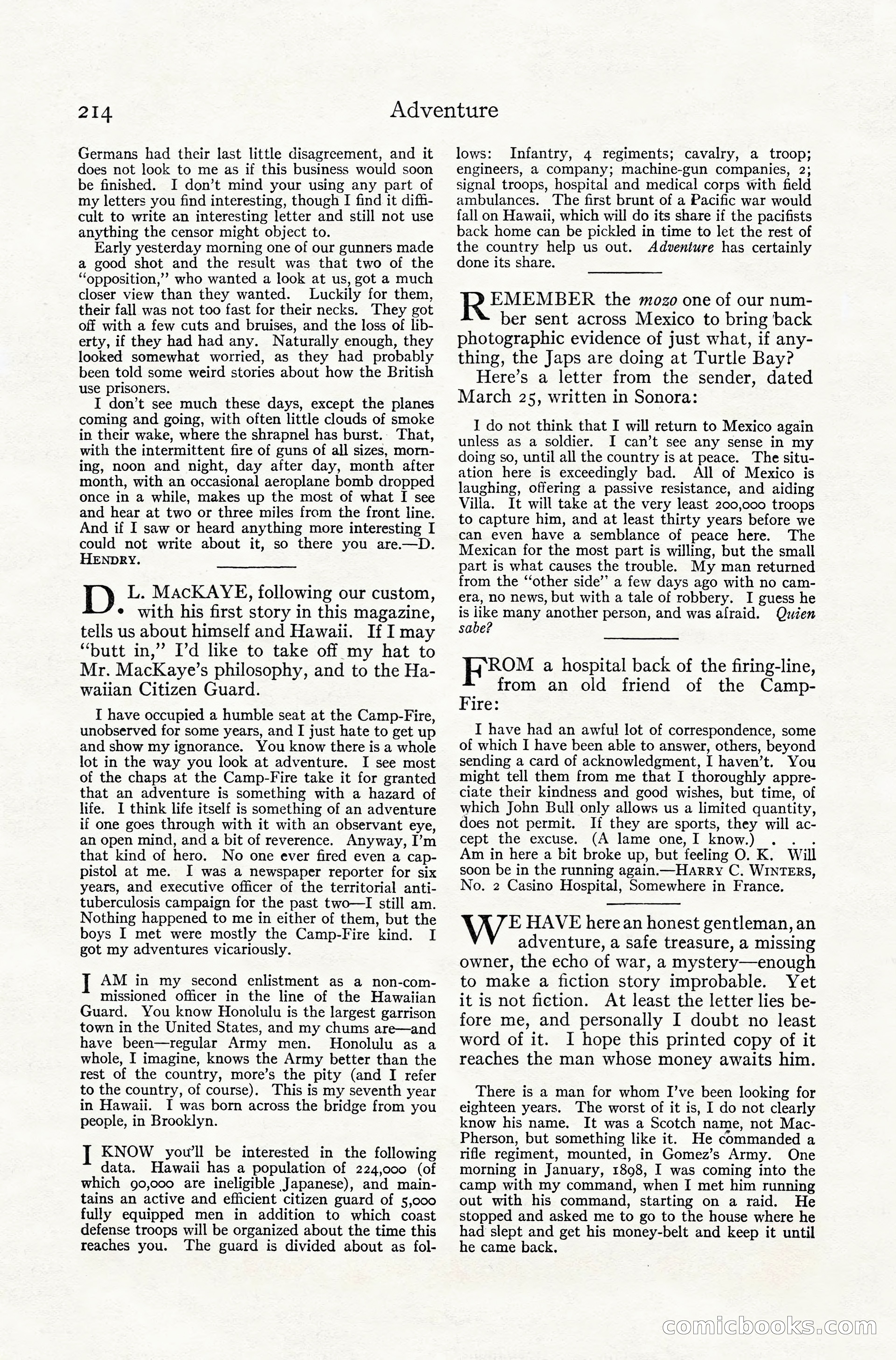 Adventure Magazine, July 1916 — page 216 of 228
