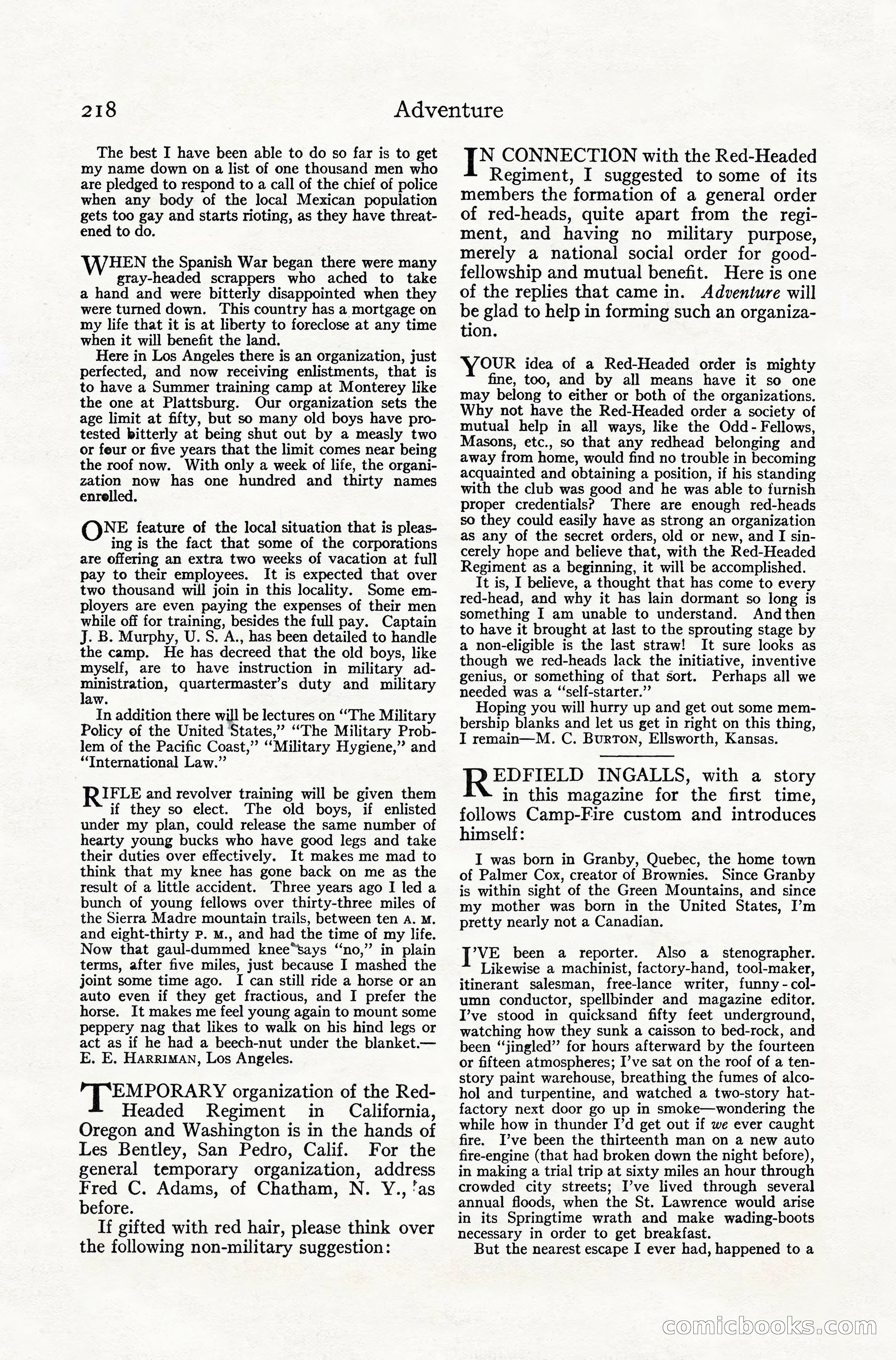 Adventure Magazine, July 1916 — page 220 of 228