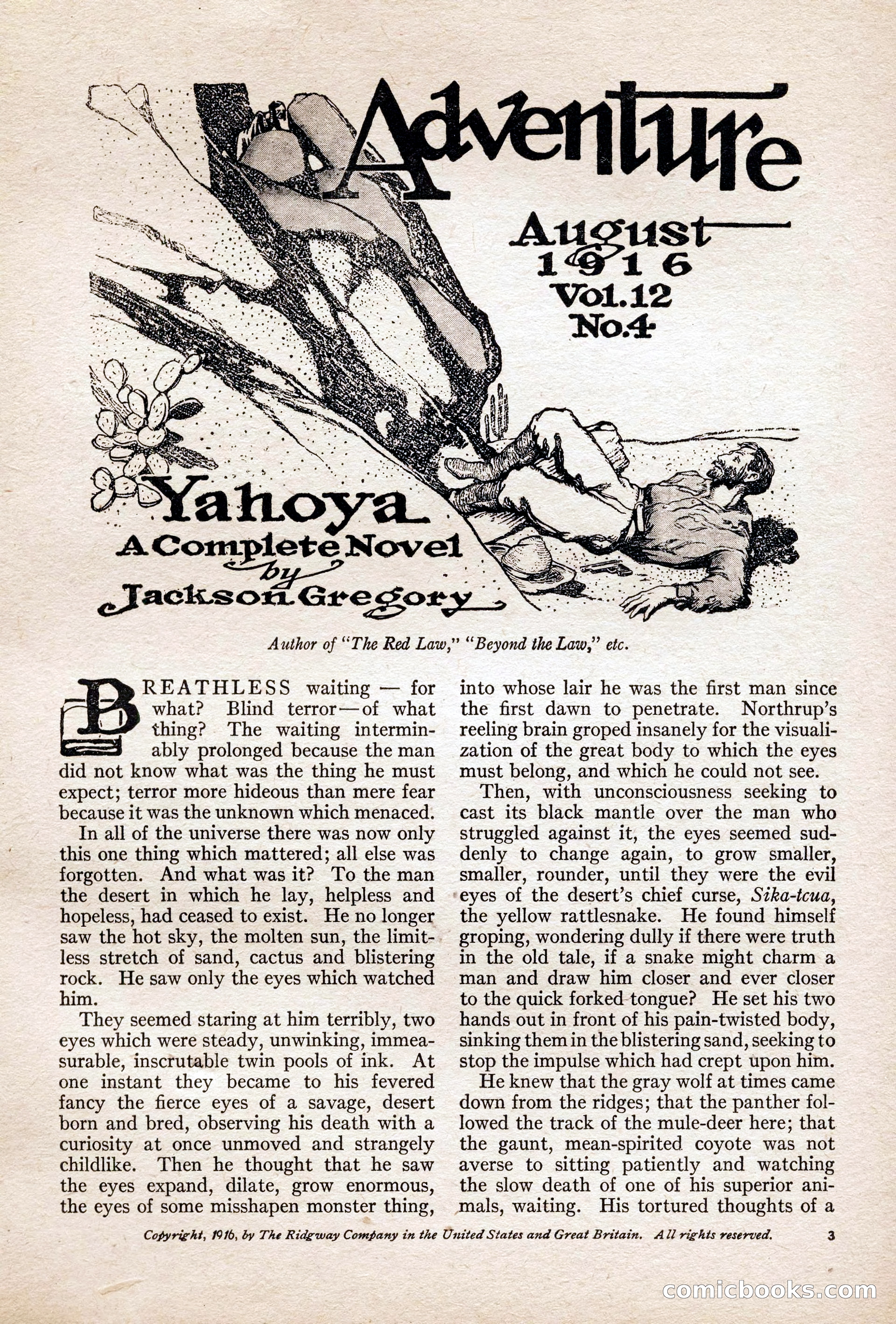 Adventure Magazine, August 1916 — page 5 of 228