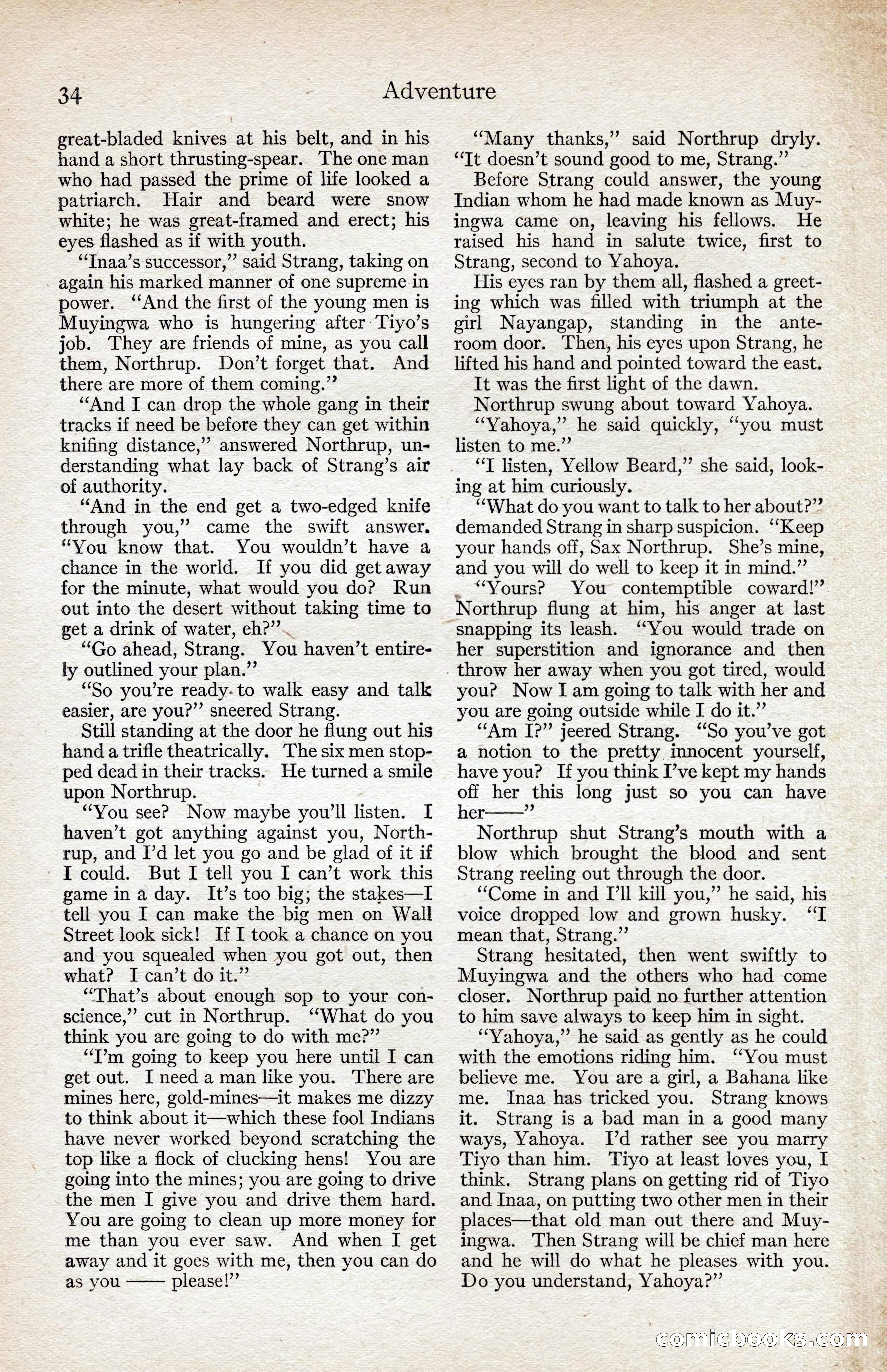 Adventure Magazine, August 1916 — page 36 of 228